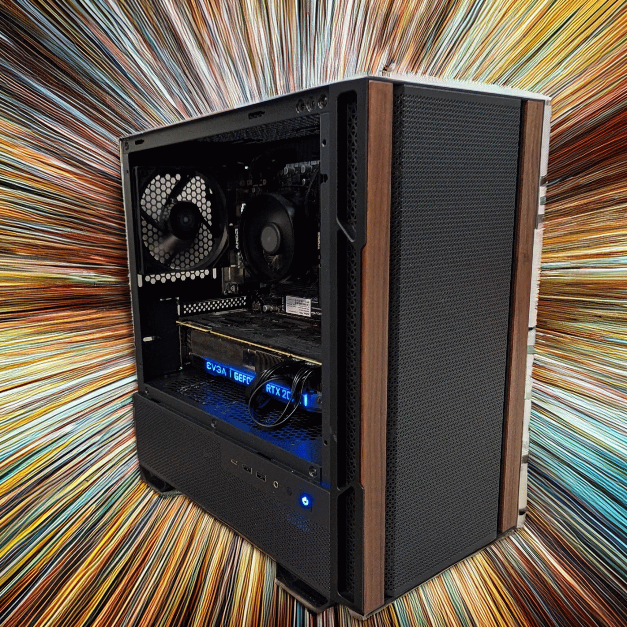 RGB-less 🪵Walnut🪵 Accented PC | Ryzen 5600G | RTX 2070 Super | 16GB DDR4 | 1.5TB Storage