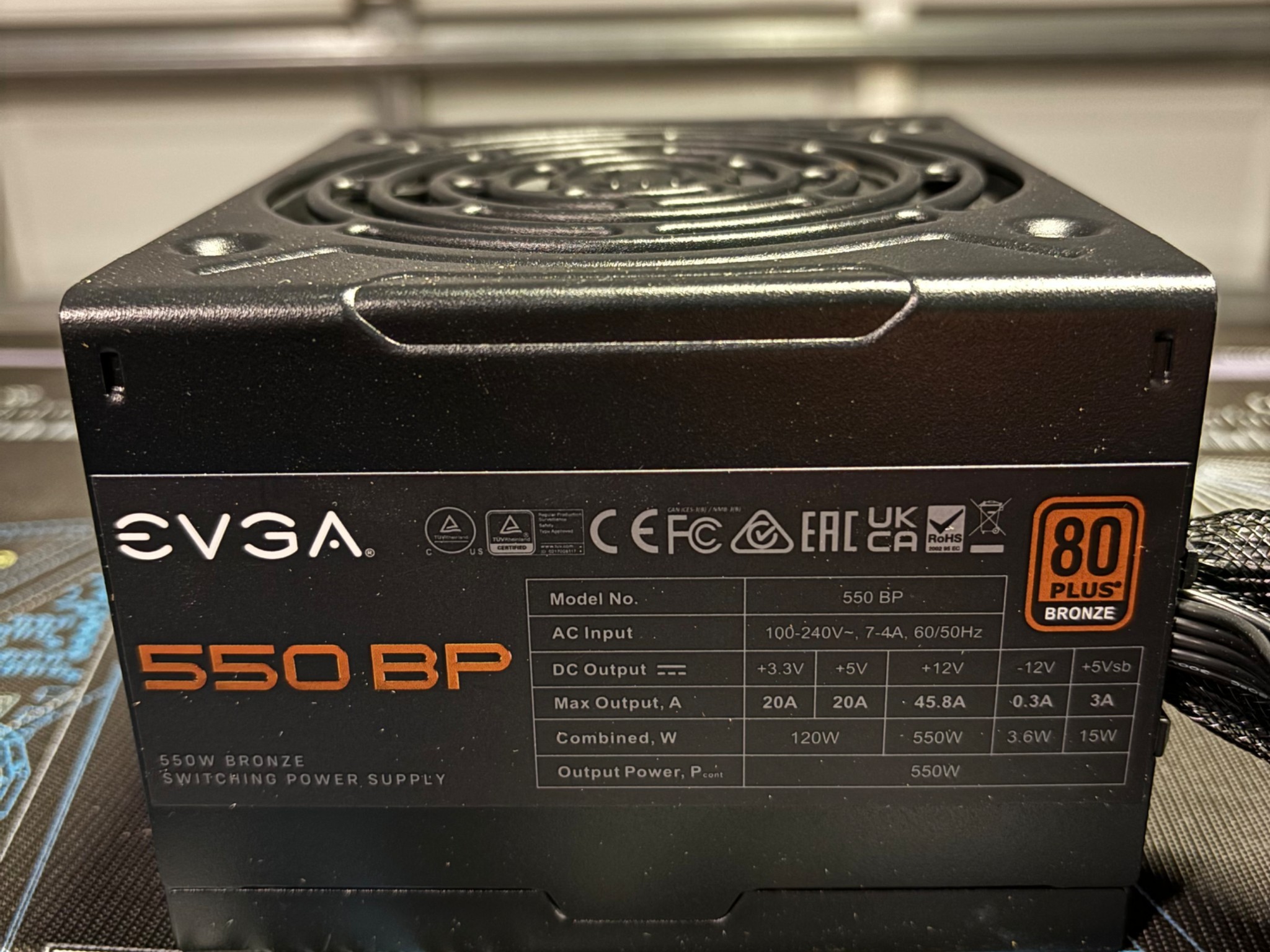 EVGA 550 Watt 80 Plus Bronze Budget Power Supply For Sale