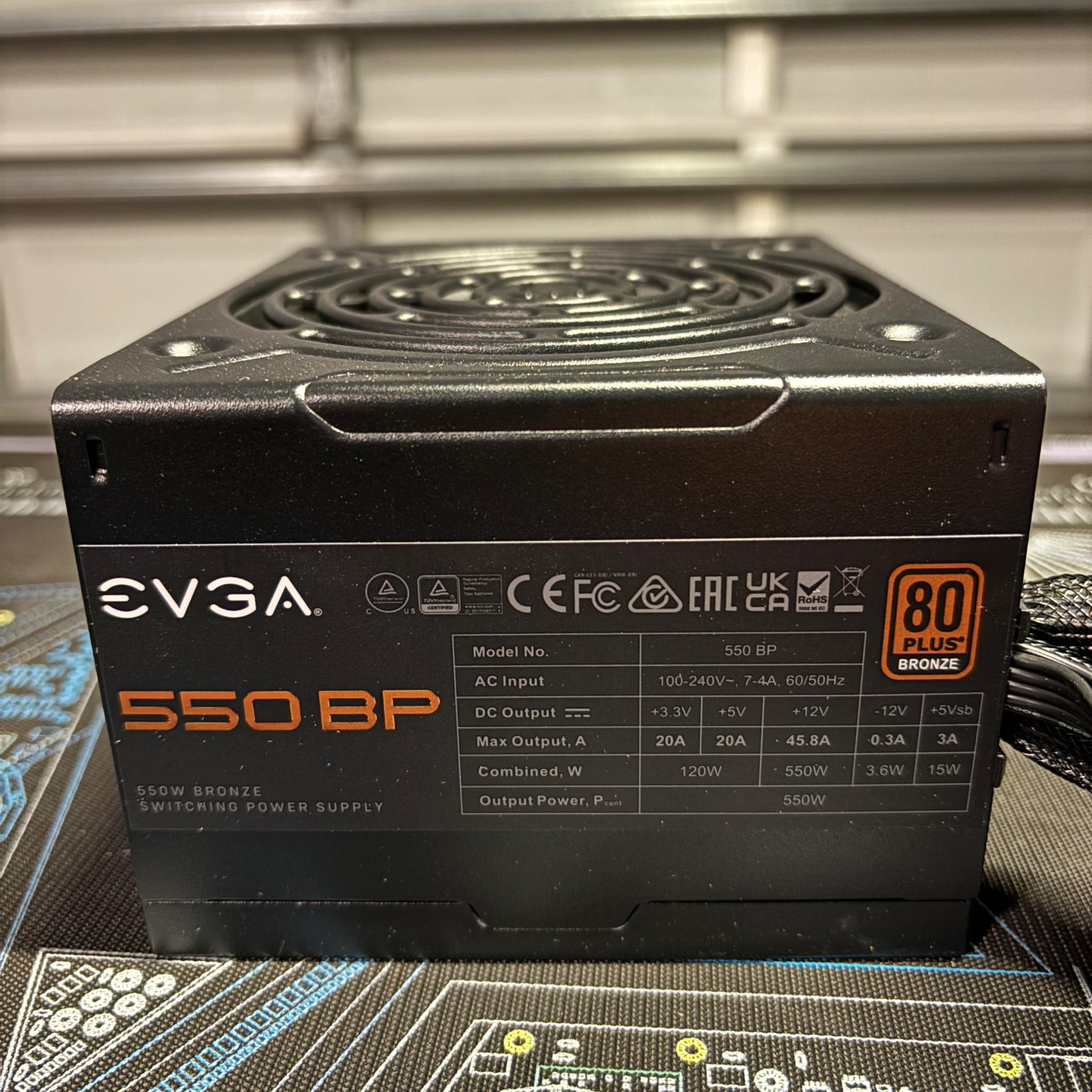 EVGA 550 Watt 80 Plus Bronze Budget Power Supply For Sale