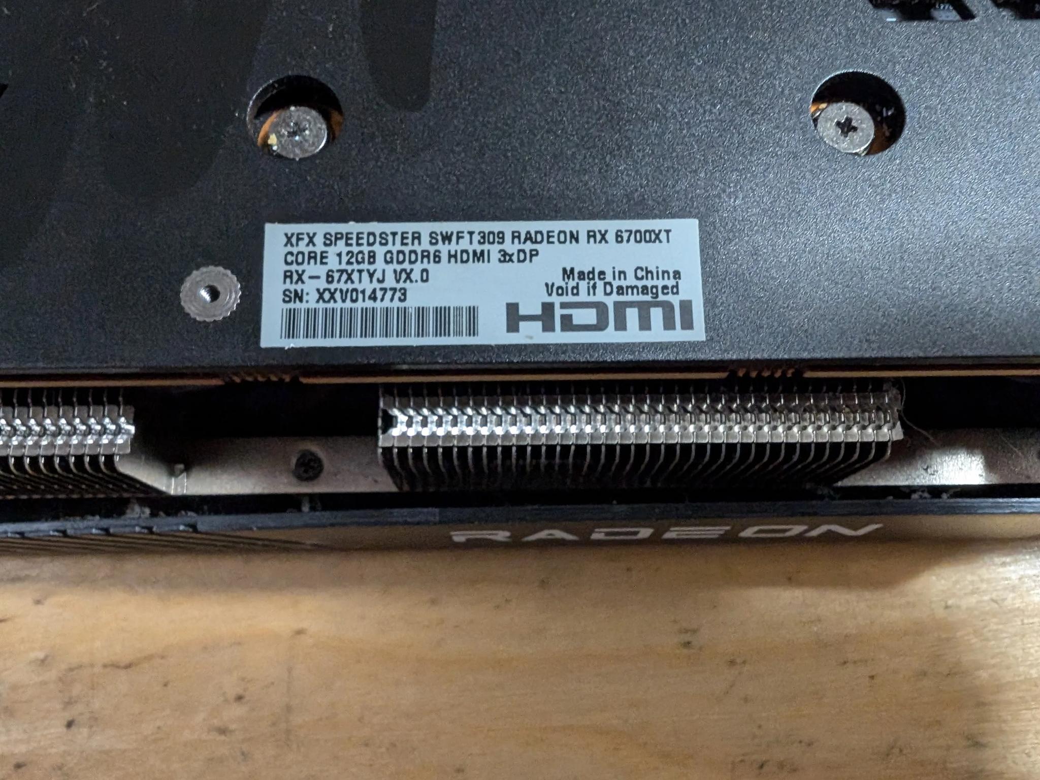 XFX AMD Radeon RX 6700 XT 12GB graphics card