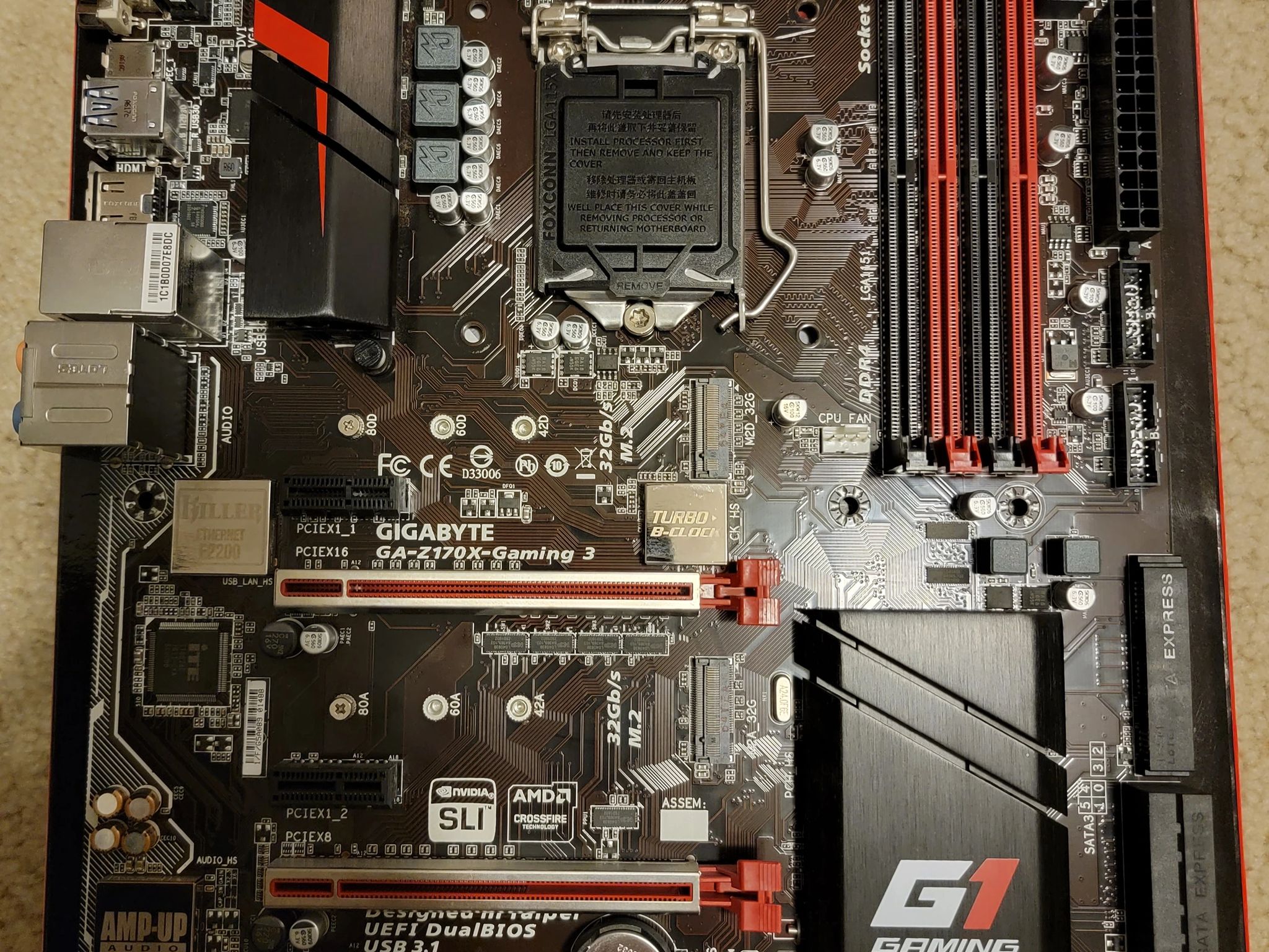 Gigabyte GA-Z170X-Gaming 3 LGA 1151 ATX Motherboard With Original Box