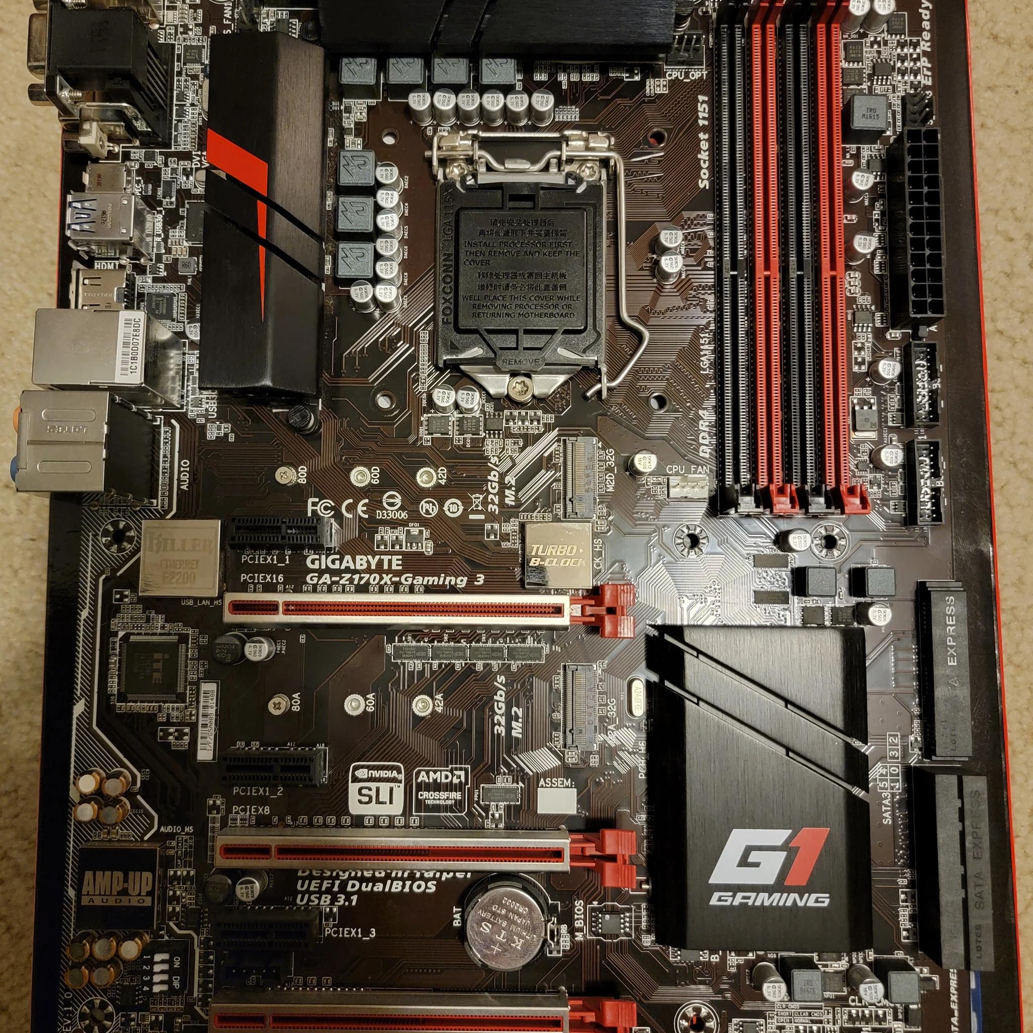 Gigabyte GA-Z170X-Gaming 3 LGA 1151 ATX Motherboard With Original Box