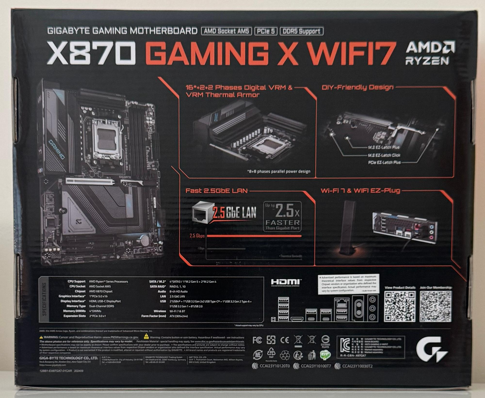 AMD Ryzen 5 7600X3D CPU + GIGABYTE X870 GAMING X WIFI7 AM5 ATX Motherboard Combo