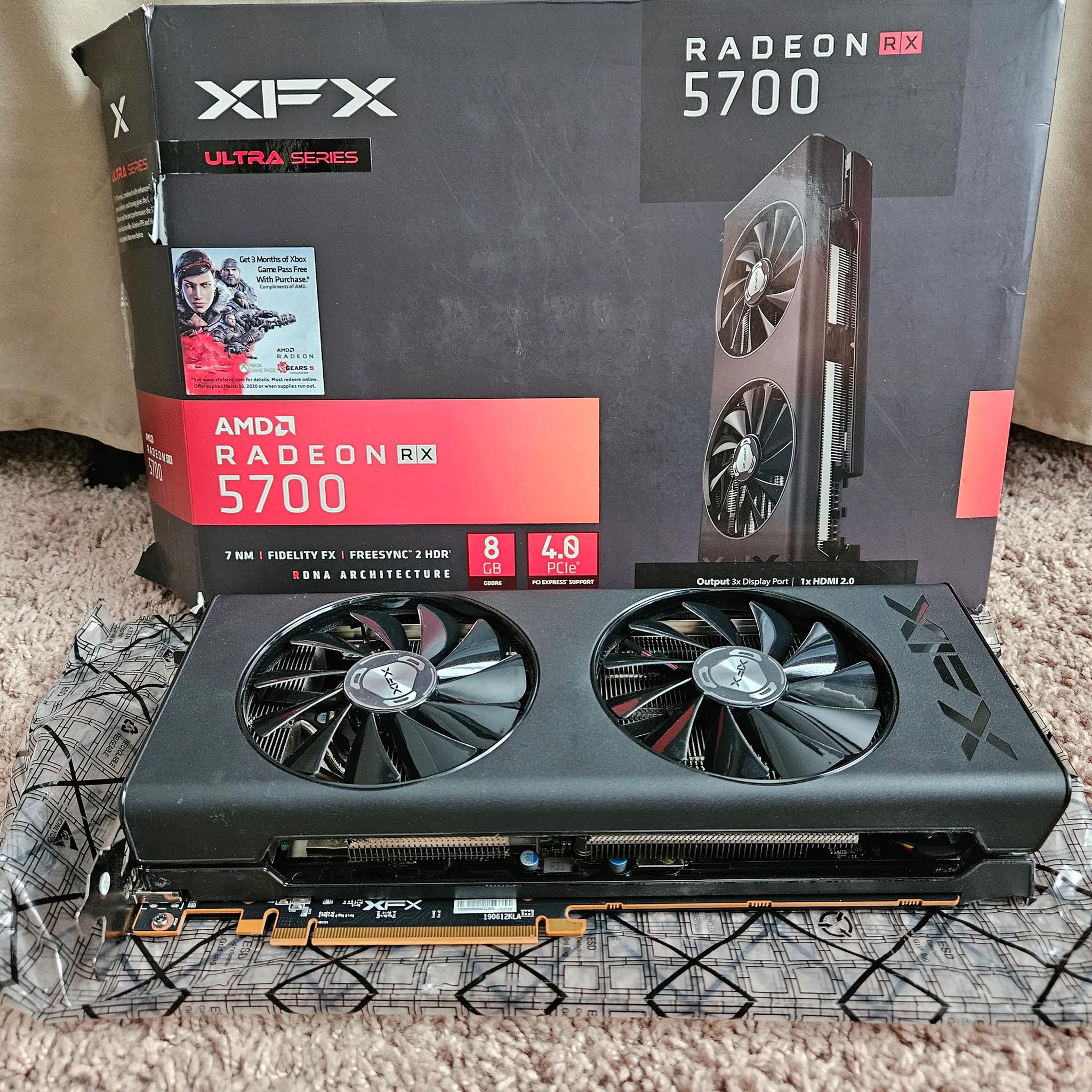 XFX 5700/5700XT, dual bios that has been flashed to run as 5700XT