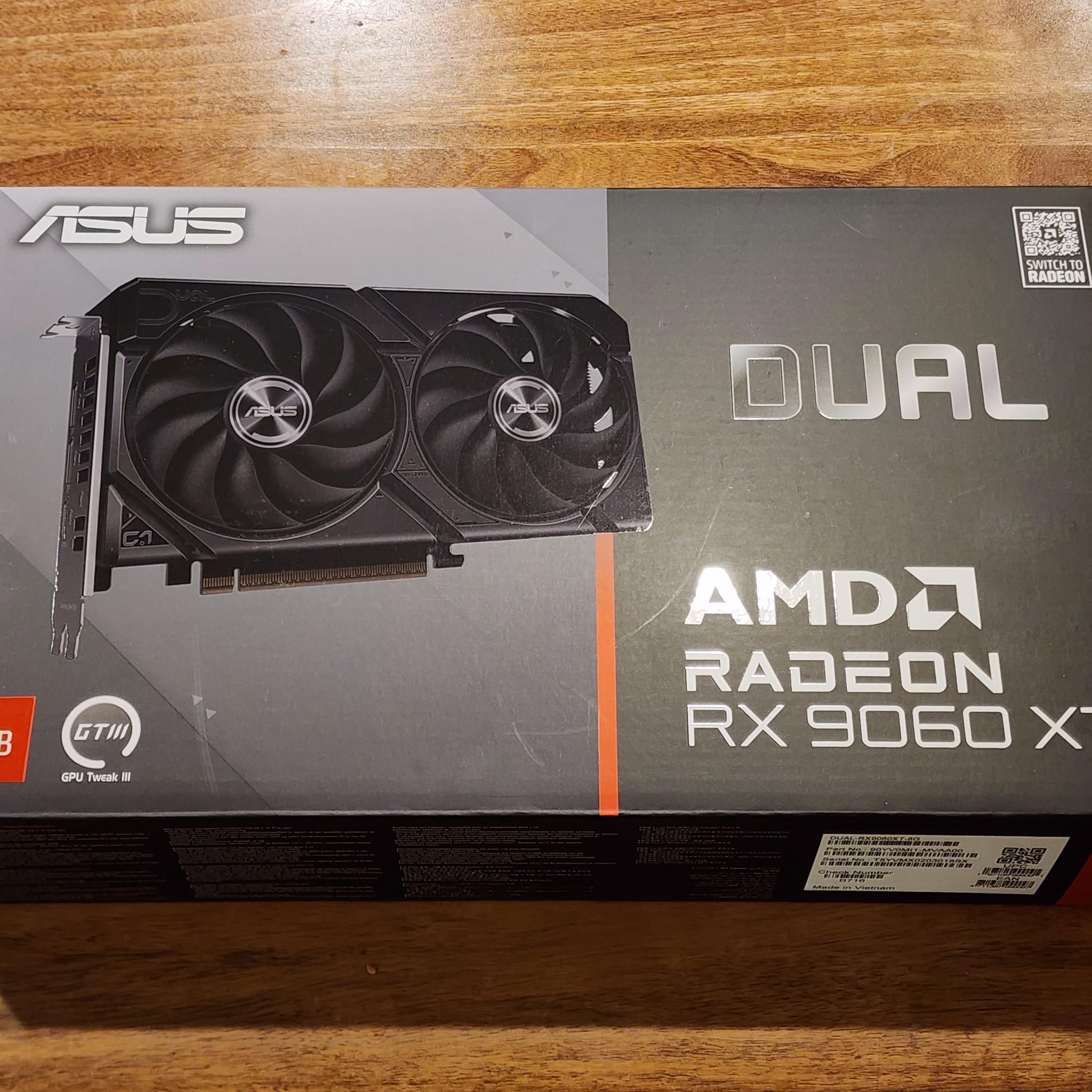 ASUS Dual Radeon RX 9060 XT 8GB 128-Bit GDDR6 PCI Express 5.0 Graphics Card DUAL-RX9060XT-8G