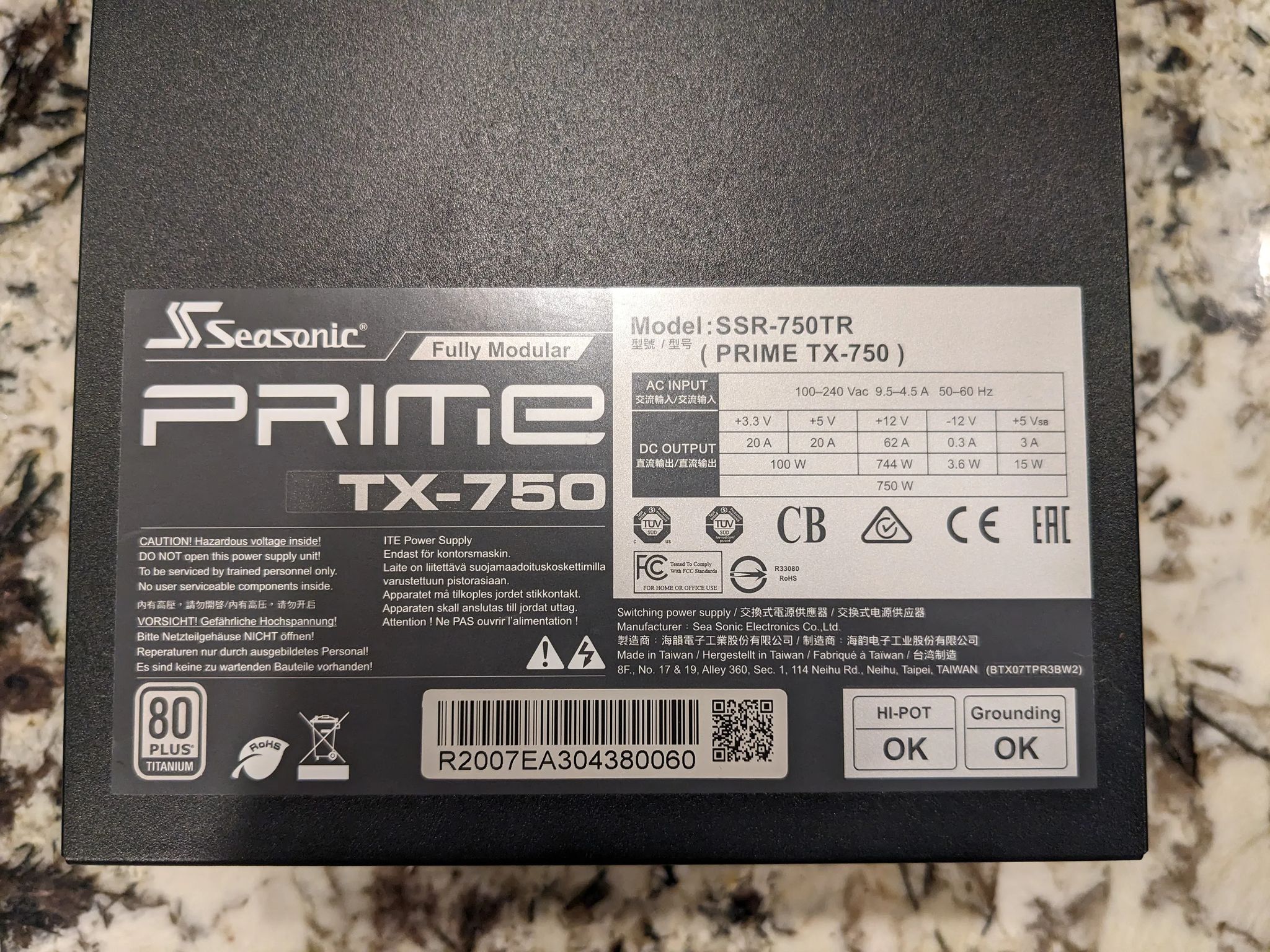 Seasonic Prime TX-750 80+ Titanium