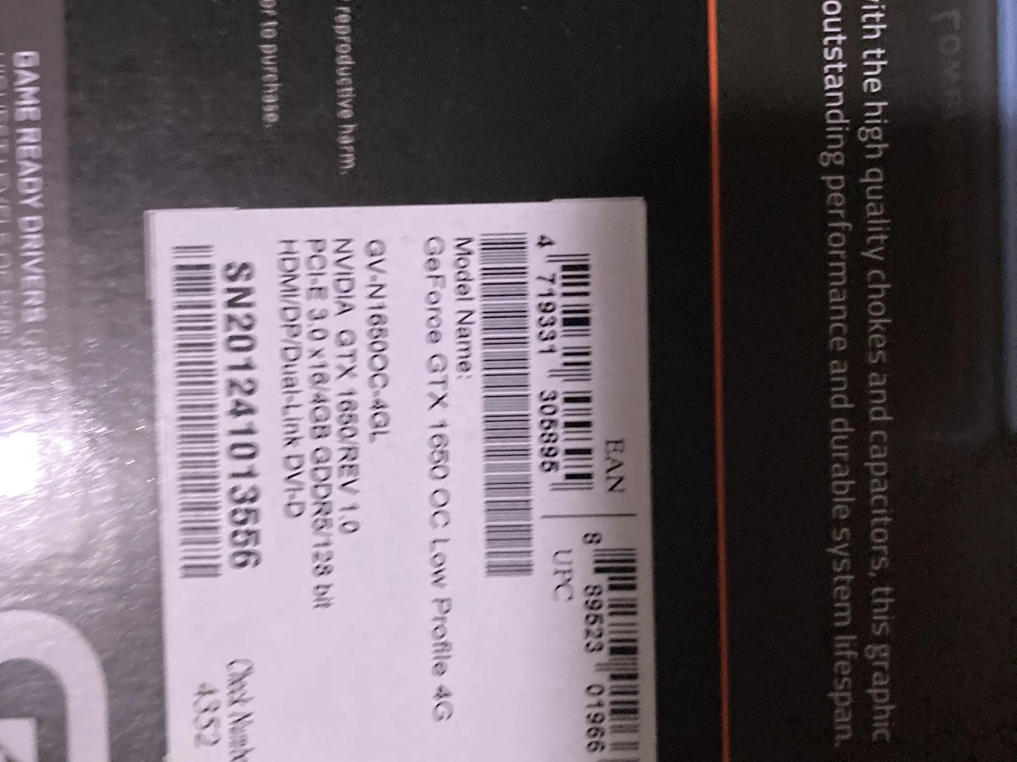Fantastic Condition Low-Profile Geforce GTX 1650! Like New!
