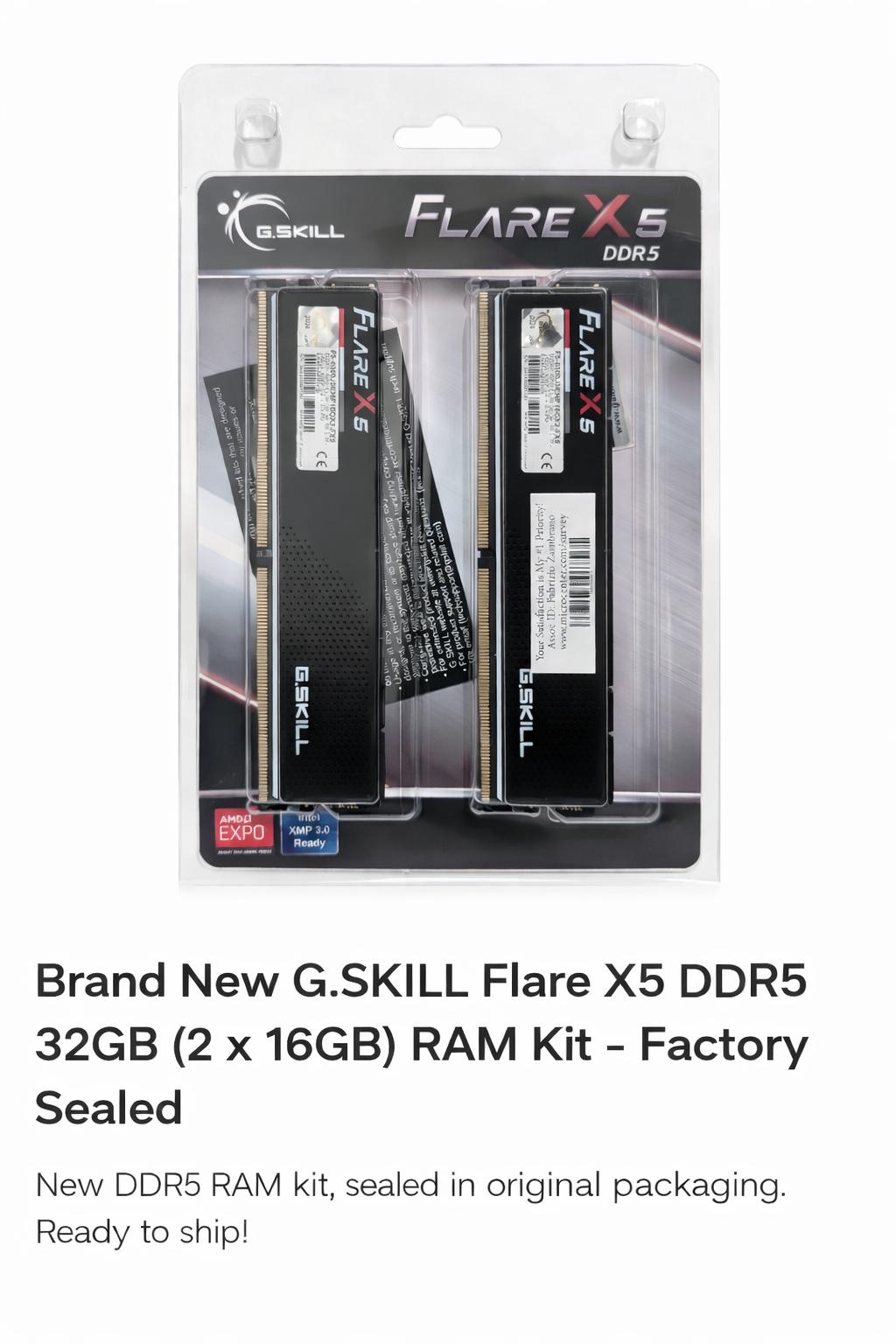 ON SALE G.SKILL DDR5 FLARE X5 2x16gb