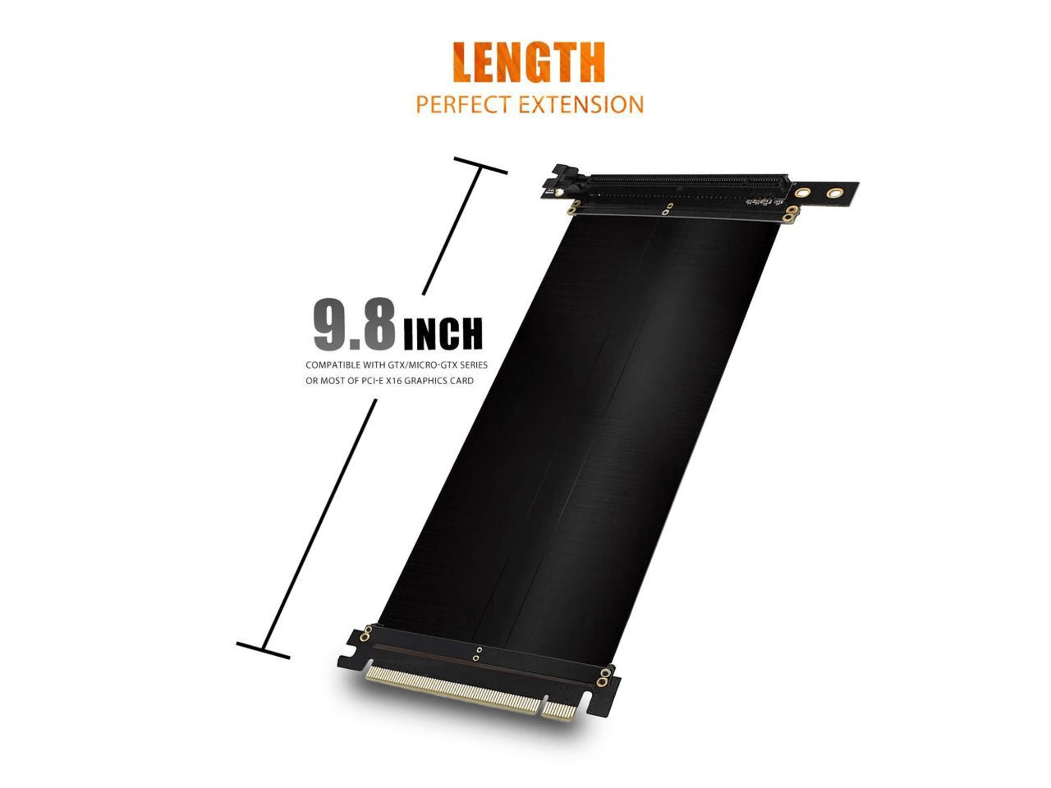 Asiahorse PCI Express PCIe 3.0 16x Flexible Cable High Speed Riser Card (20cm-90 Degrees)