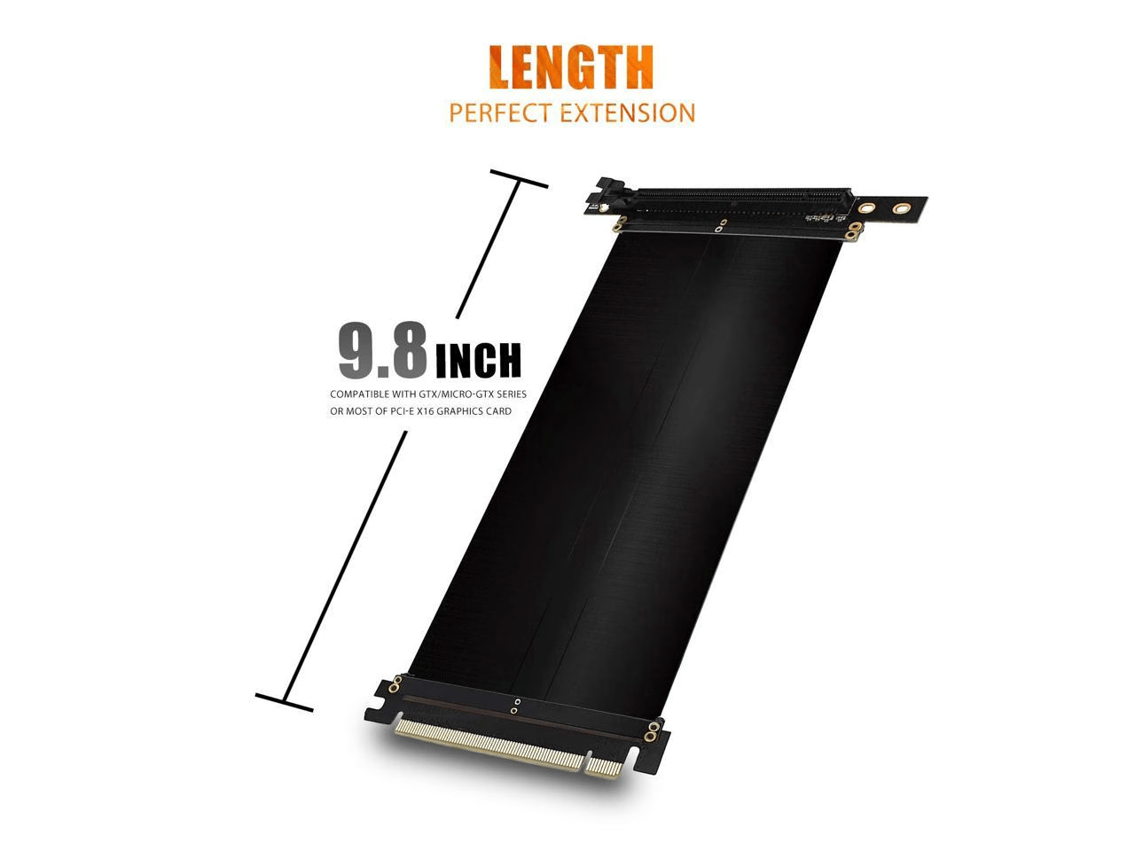 Asiahorse PCI Express PCIe 3.0 16x Flexible Cable High Speed Riser Card (20cm-90 Degrees)