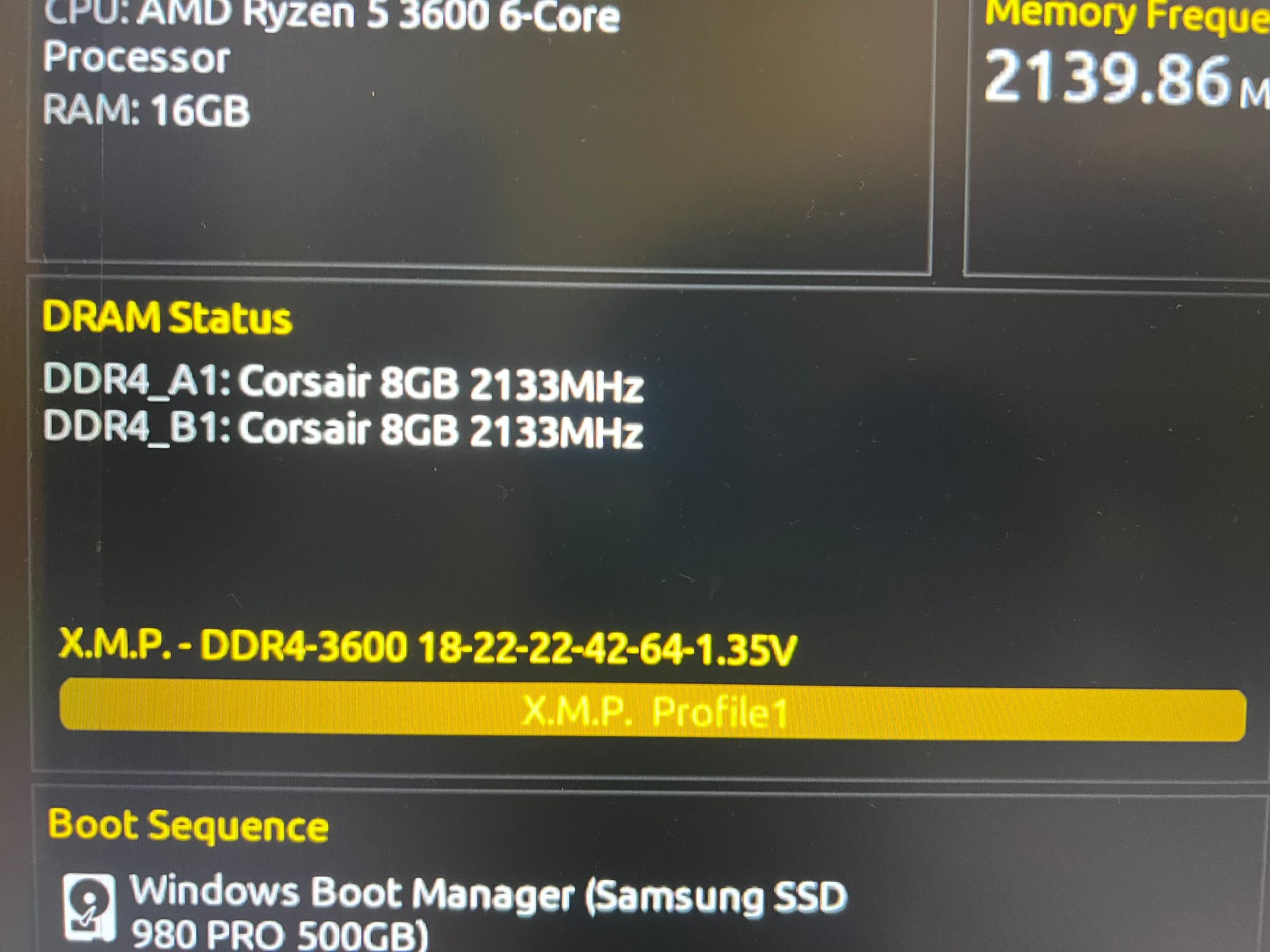 16GB (2x8GB) DDR4-3600MHz CL18 Corsair Vengeance RAM Memory