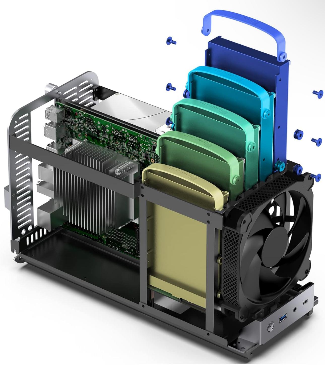 JONSBO N1 Mini-ITX NAS Chassis, ITX Computer Case, 5+1 Disk Bays