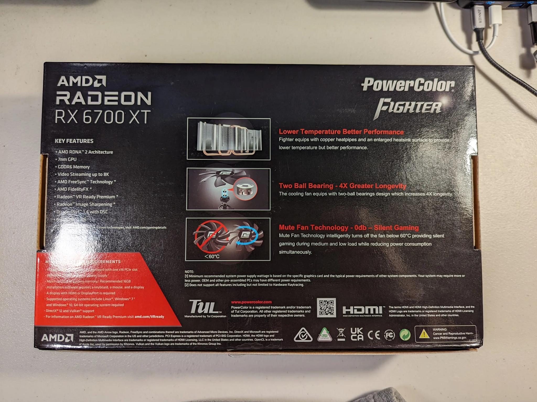 PowerColor Fighter Radeon RX 6700 XT 12 GB. Used, Perfect for SFF Cases! High FPS 1080p/60 FPS 1440p