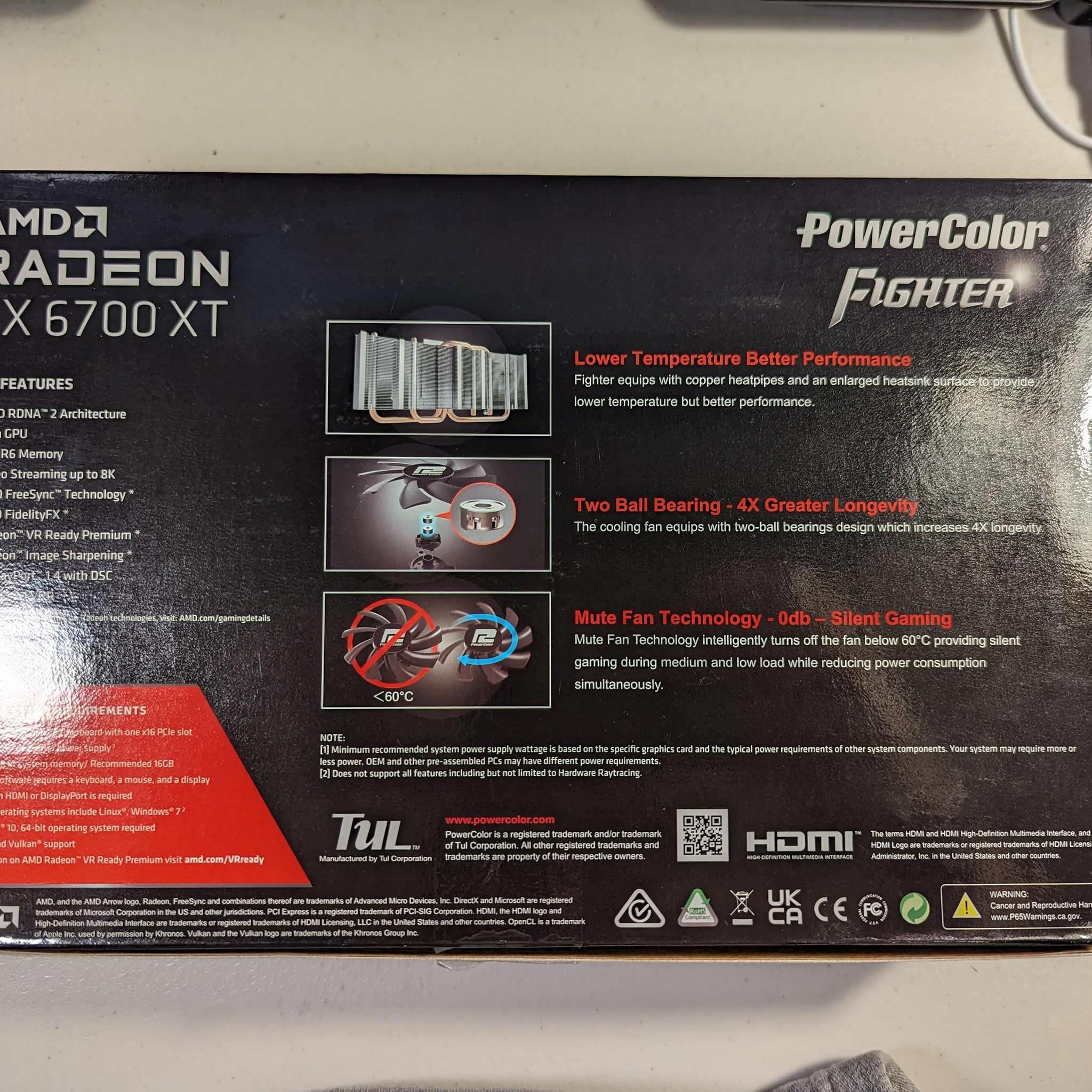 PowerColor Fighter Radeon RX 6700 XT 12 GB. Used, Perfect for SFF Cases! High FPS 1080p/60 FPS 1440p