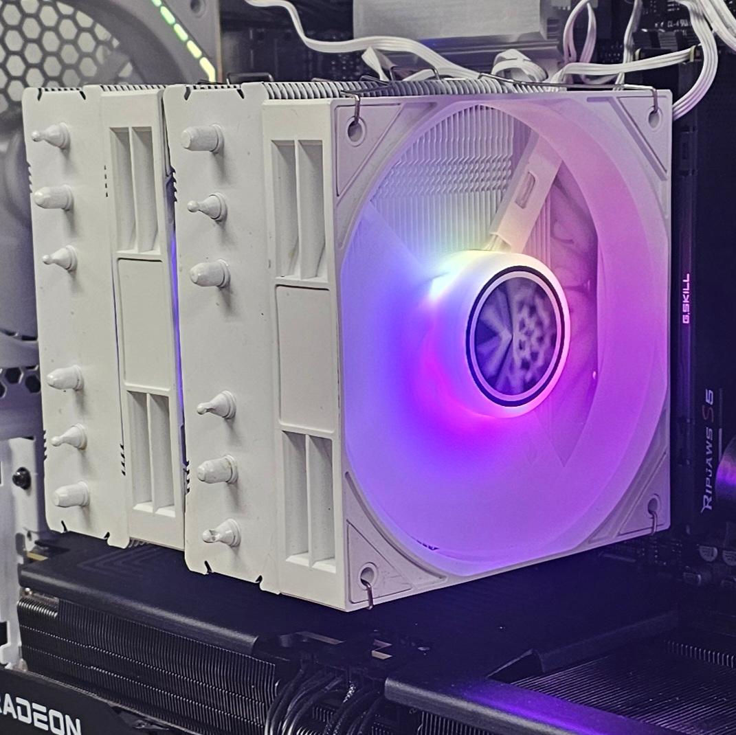 White RGB CPU Air Cooler for AMD AM5 Socket