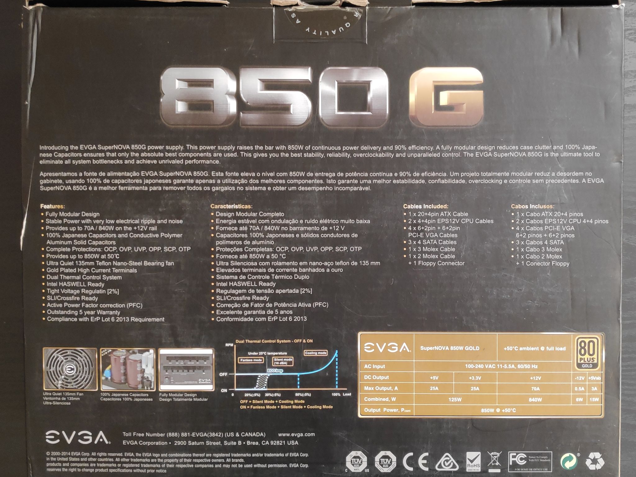 EVGA Supernova 850G Fully Modular 80 Plus Gold Power Supply