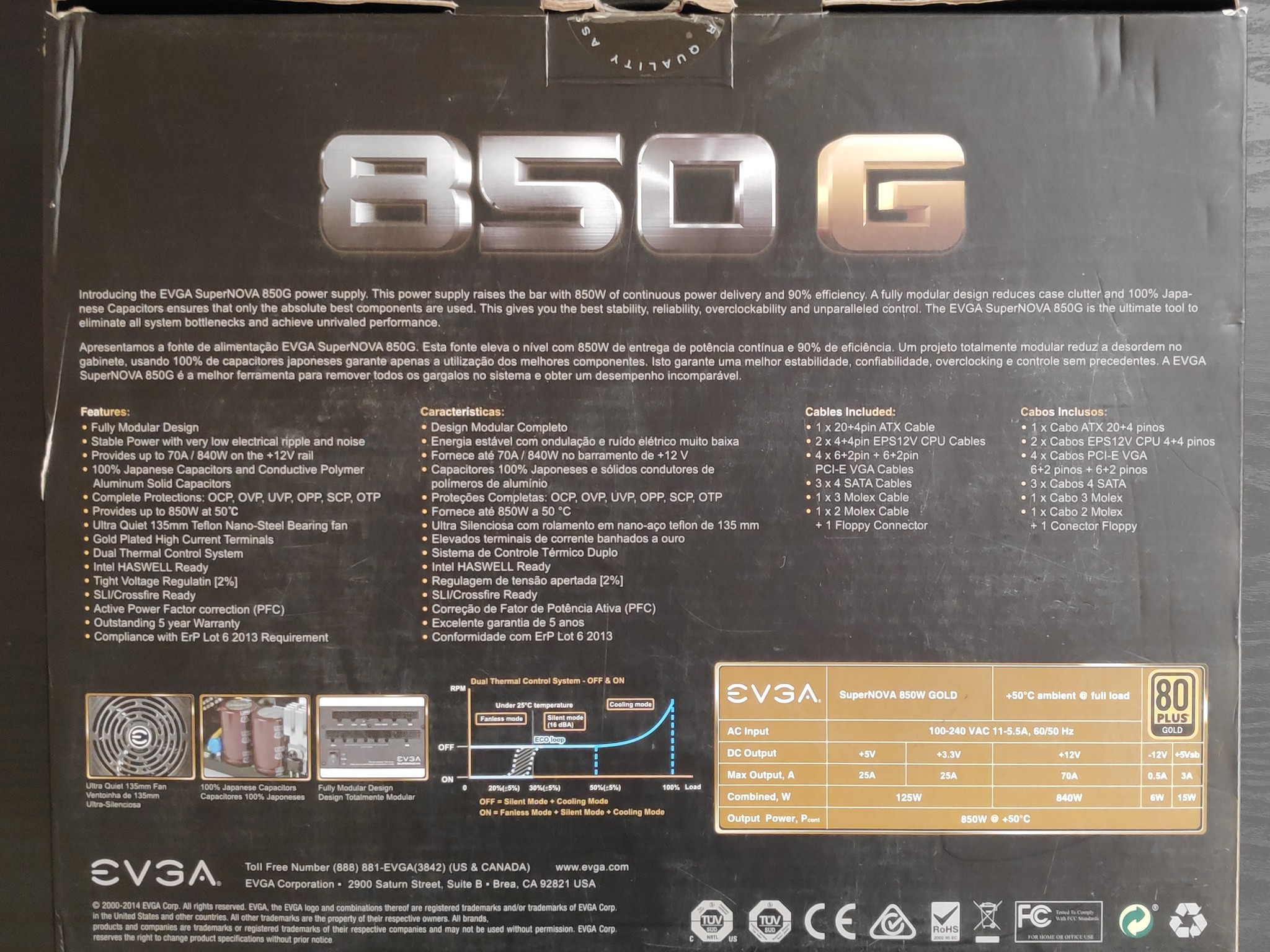 EVGA Supernova 850G Fully Modular 80 Plus Gold Power Supply