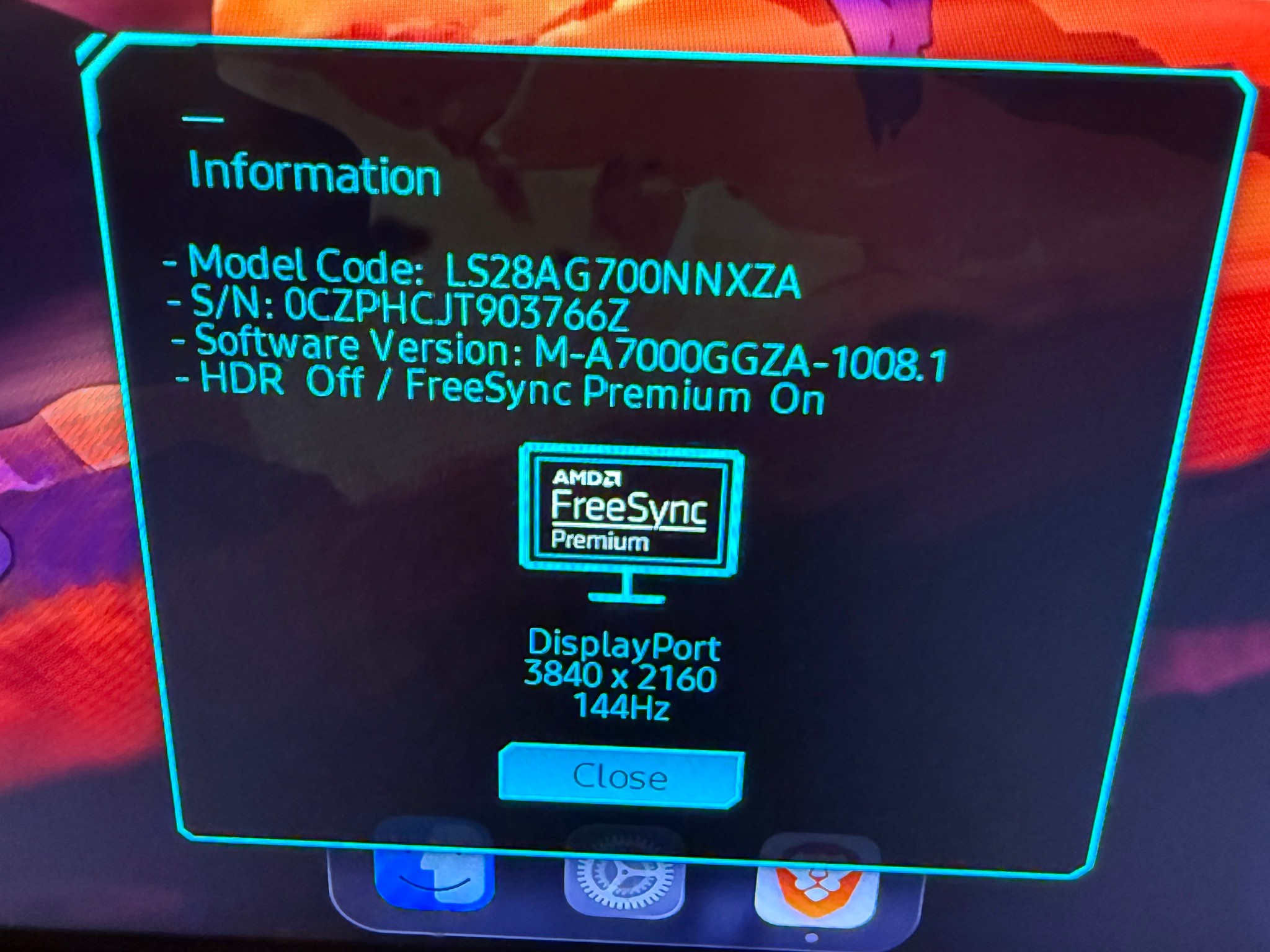 Samsung Odyssey G7 27” 4K 144hz