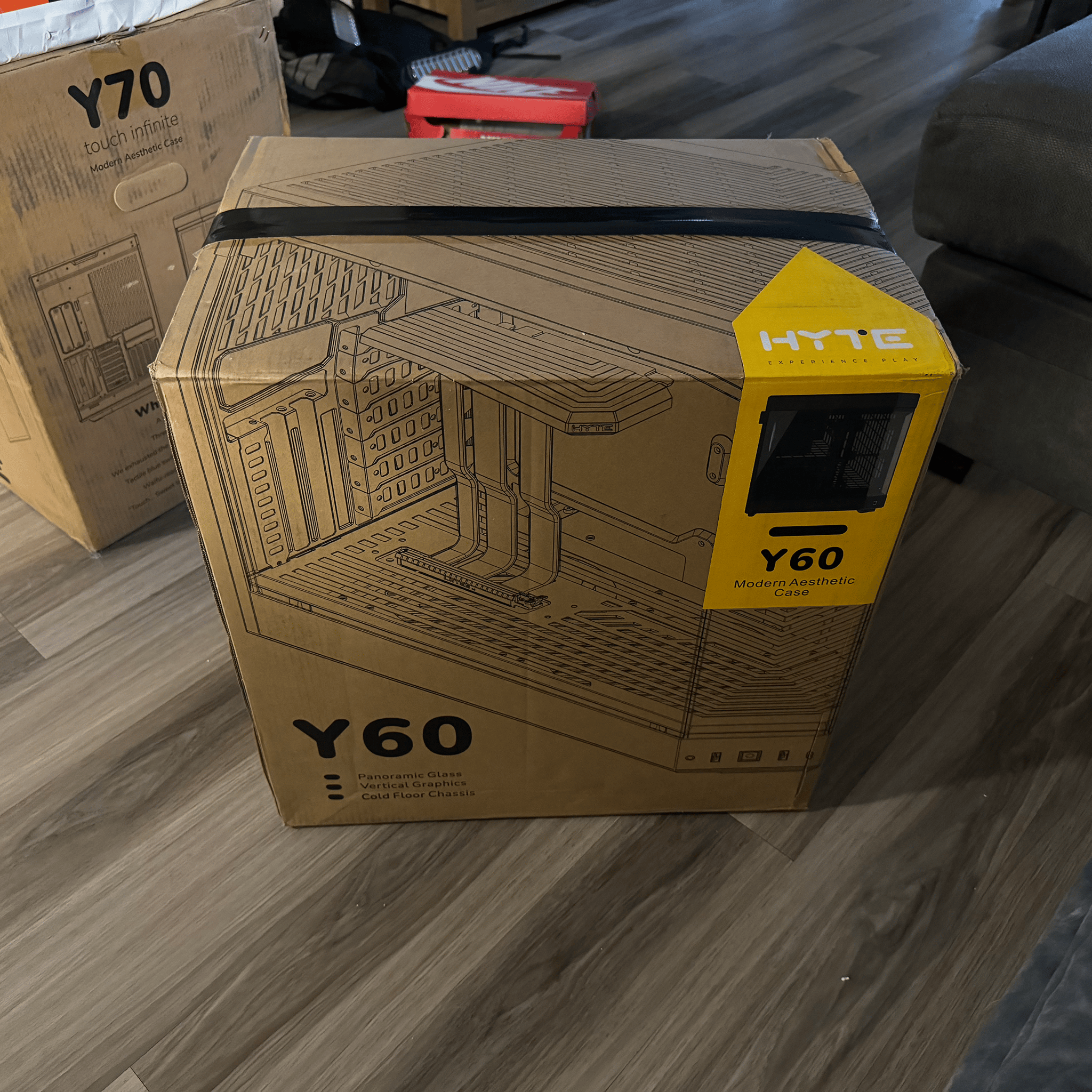 Hyte Y60 with custom front panel and LCD screen