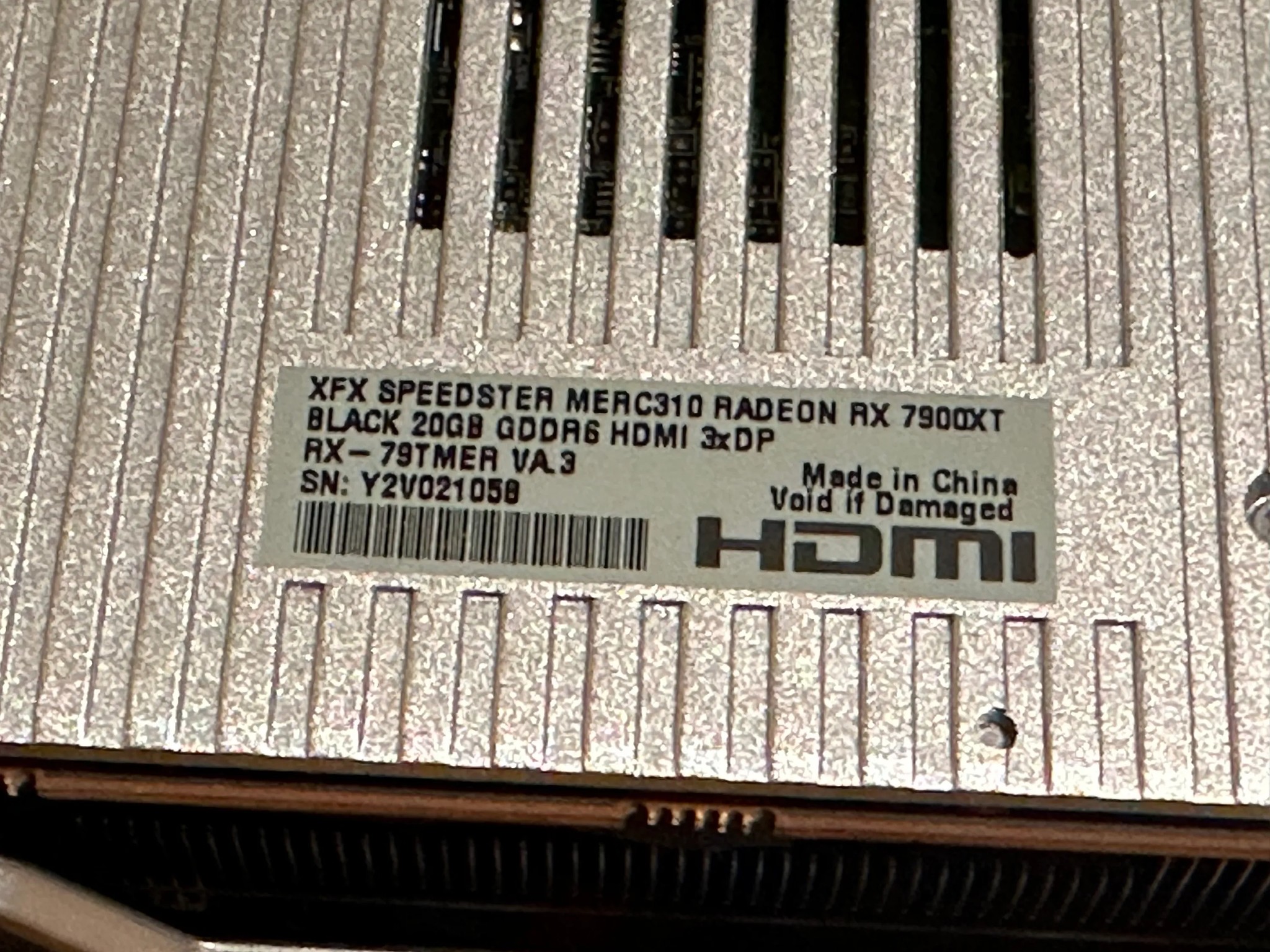 7900 XT 20bg XFX Newly used Have original Box