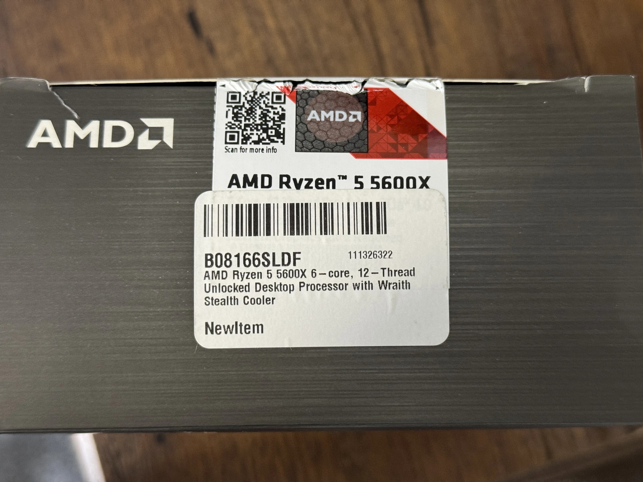 AMD Ryzen 5 5600X 6-core, 12-thread unlocked desktop processor with Wraith Stealth cooler