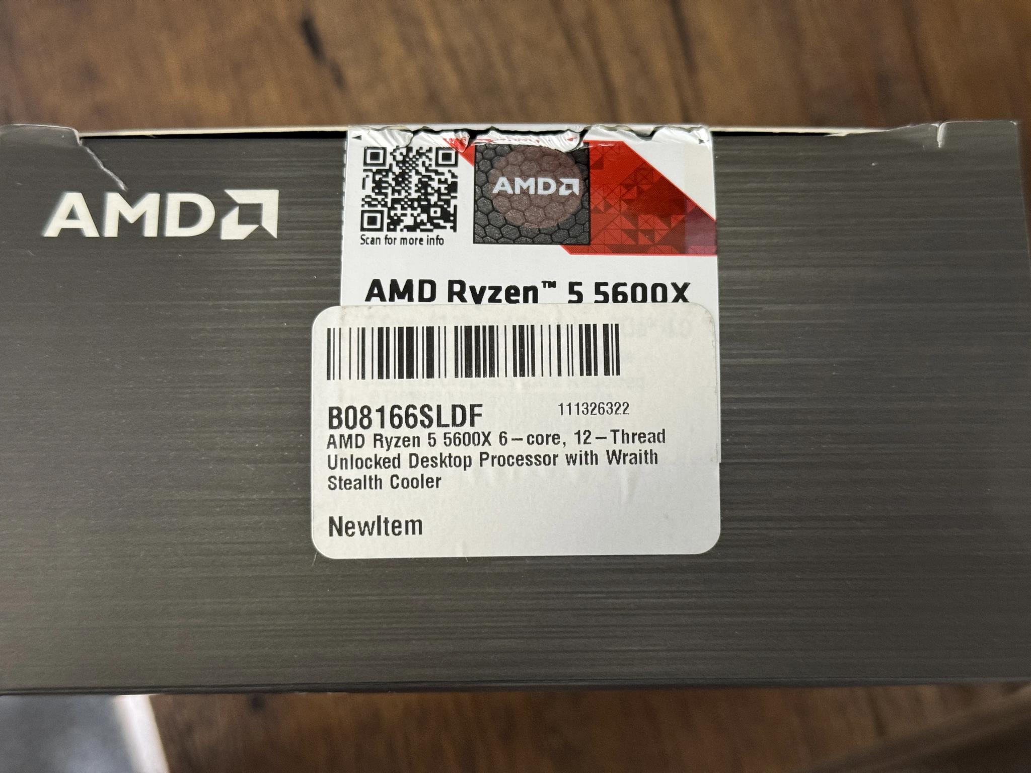 AMD Ryzen 5 5600X 6-core, 12-thread unlocked desktop processor with Wraith Stealth cooler