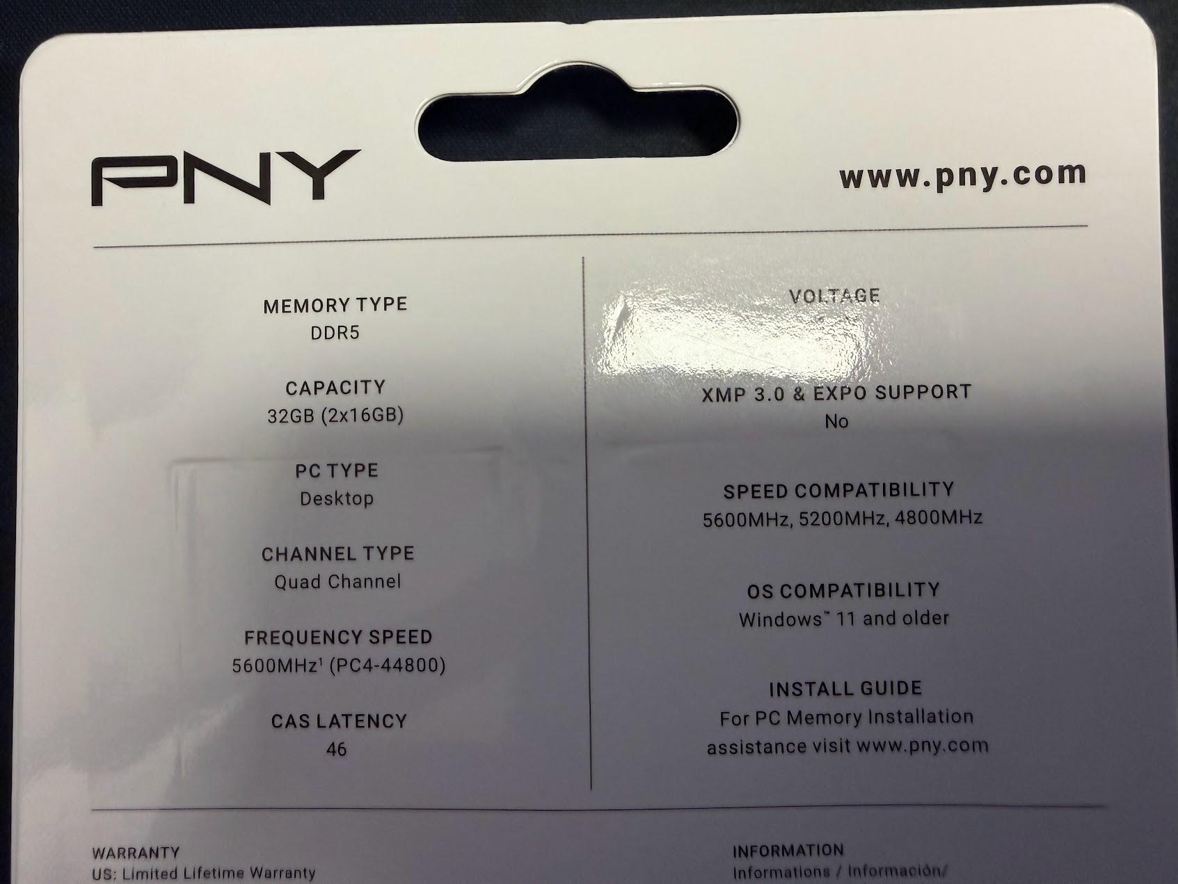 32GB (2x16GB) PNY DDR5 RAM *Brand New & Sealed*
