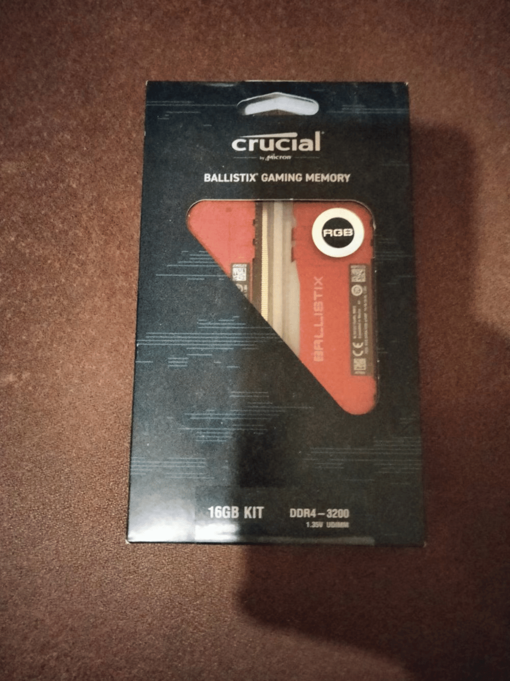 BNIB Crucial Ballistix RGB Gaming Memory, DDR4-3200, 16GB (2 x 8 GB), Red