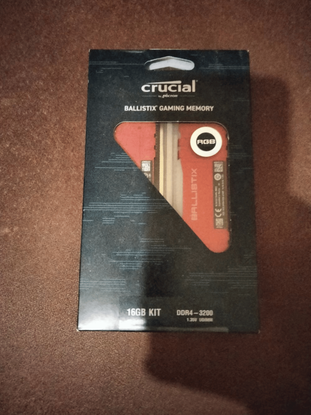 BNIB Crucial Ballistix RGB Gaming Memory, DDR4-3200, 16GB (2 x 8 GB), Red