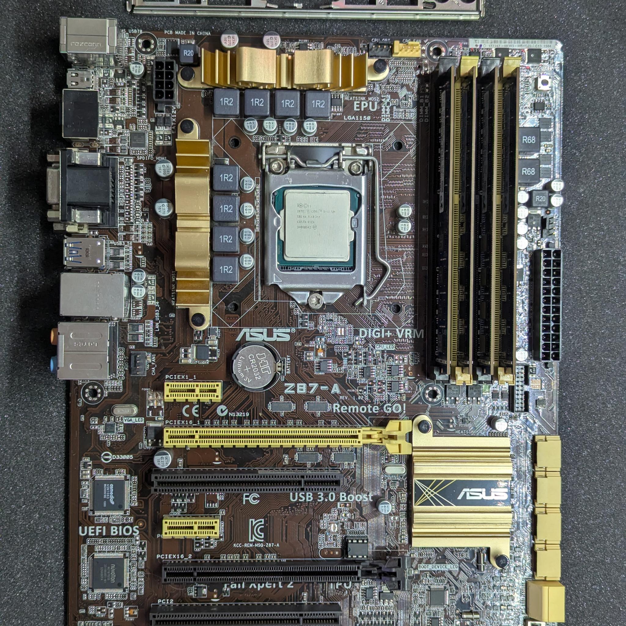 Asus Z87-A Motherboard | i5-4670K | 32GB RAM | WiFi BT Combo