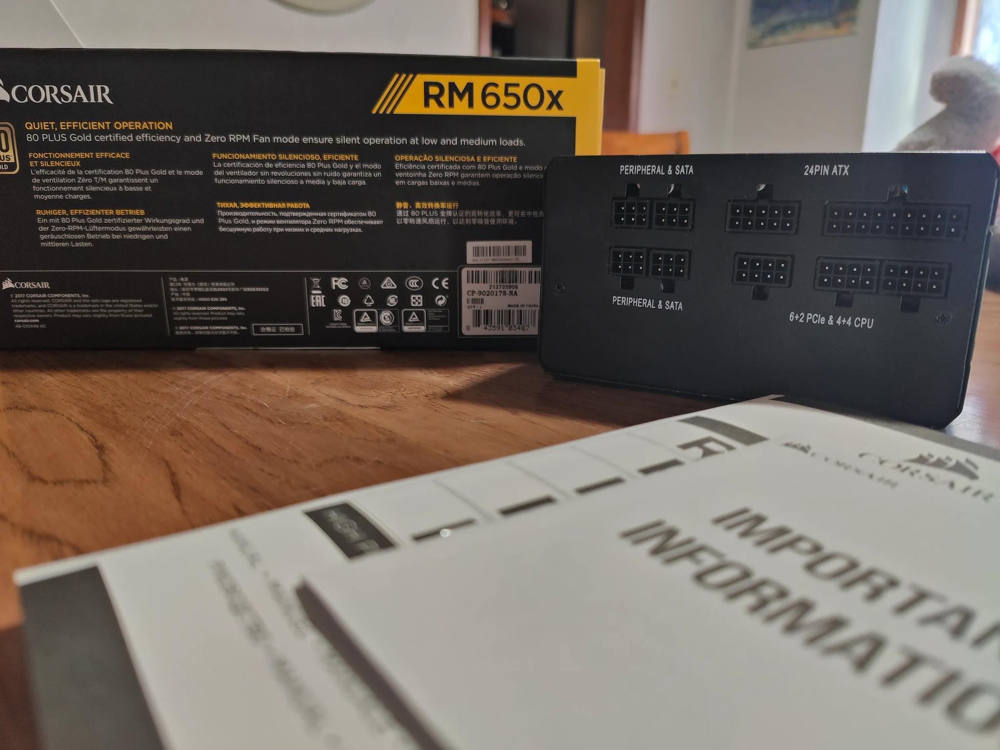 Corsair RM 650 W 80+ Gold Certified Fully Modular ATX Power Supply - Fully Modular - All Cables