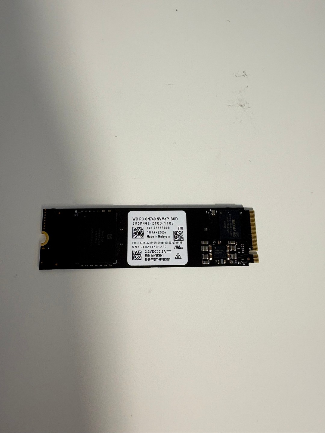 Western Digital SN740 256GB M.2 2230 NVMe PCIe 4.0 SSD