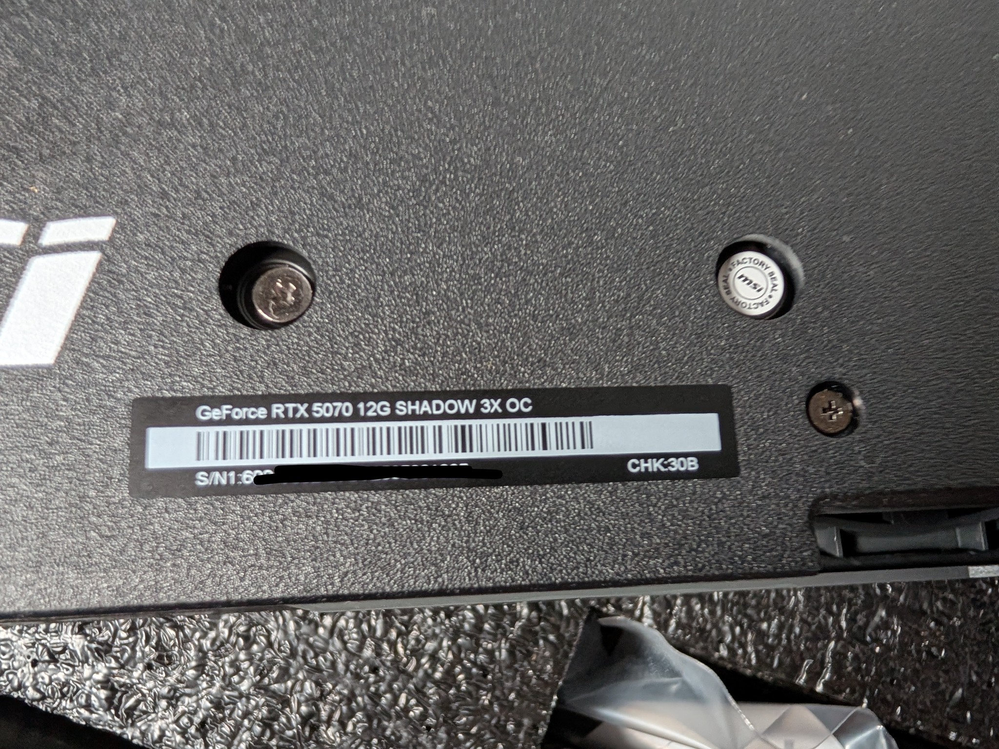 MSI GeForce RTX 5070 12G SHADOW 3X OC