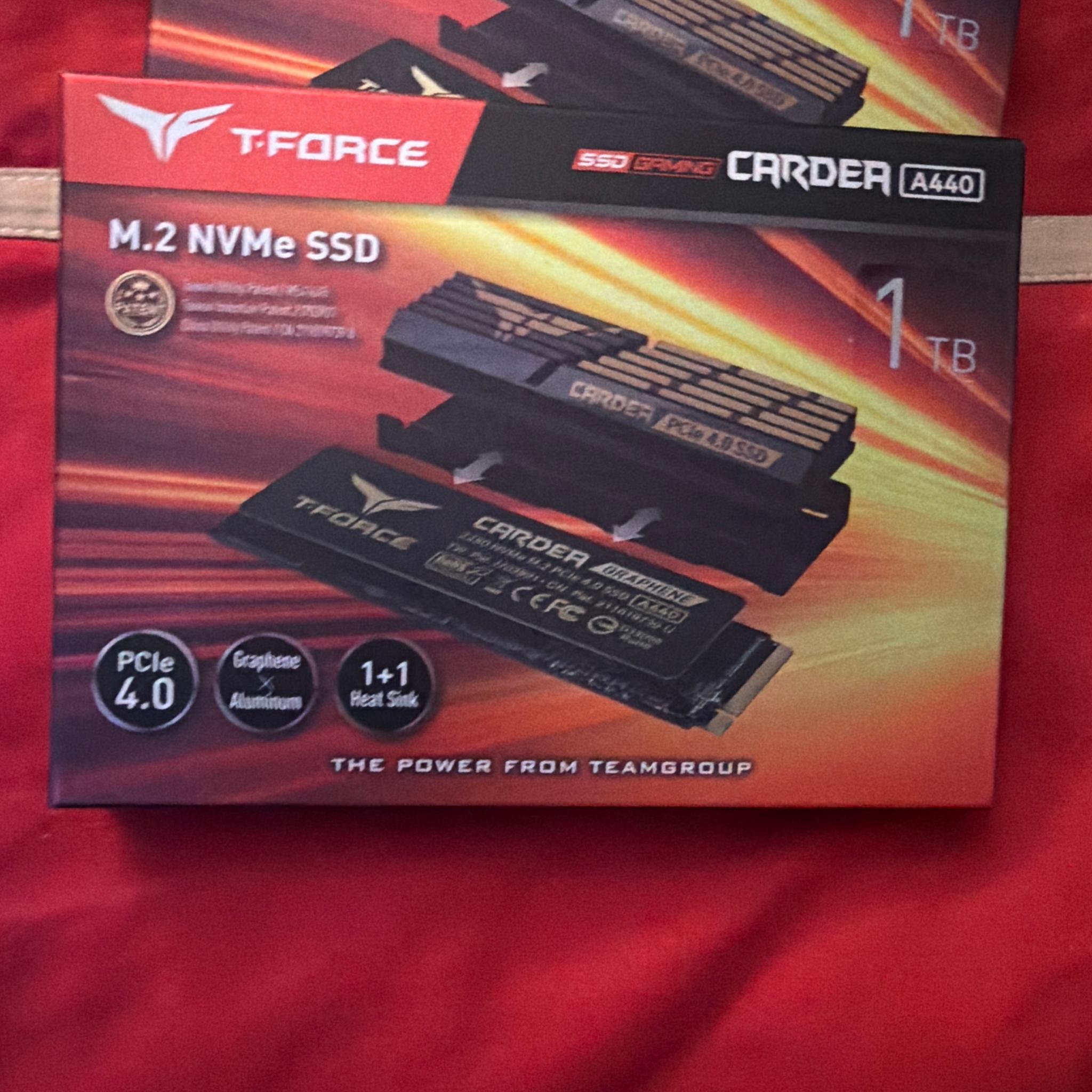 NEW IN BOX 1TB SSD GEN 4 7,000MB/S T-Force Cardea A440 NVME 2280 SSD WITH HEATSINK BRAND NEW IN BOX