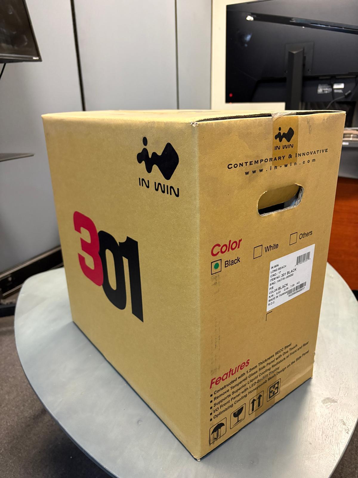 InWin 301 Black Tempered Glass -Micro ATX Tower Gaming Computer Case - OPEN BOX