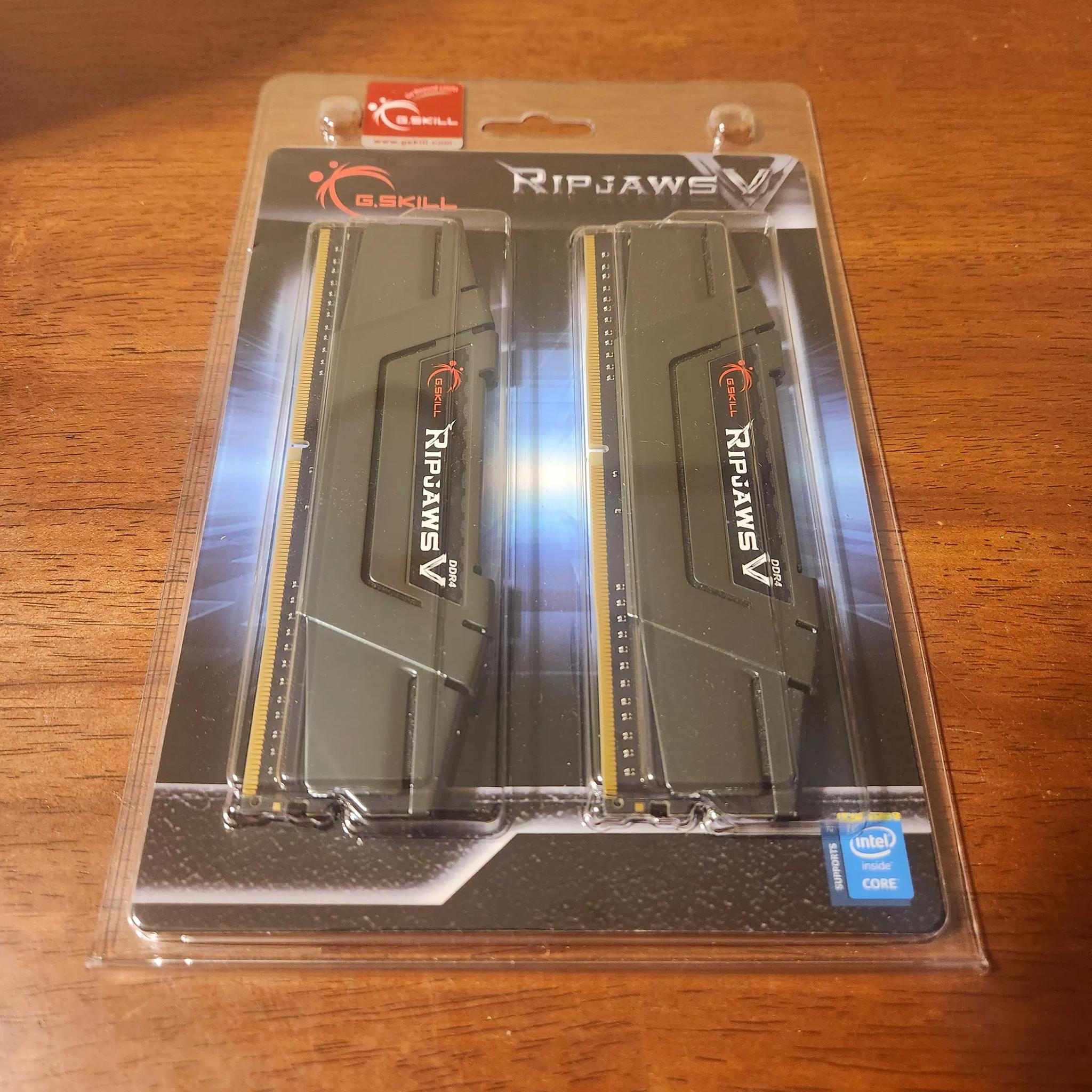 G. SKILL 16GB Ripjaws V F4-3200C16D-16GVGB Memory (2 x 8GB) (DDR4-3200)