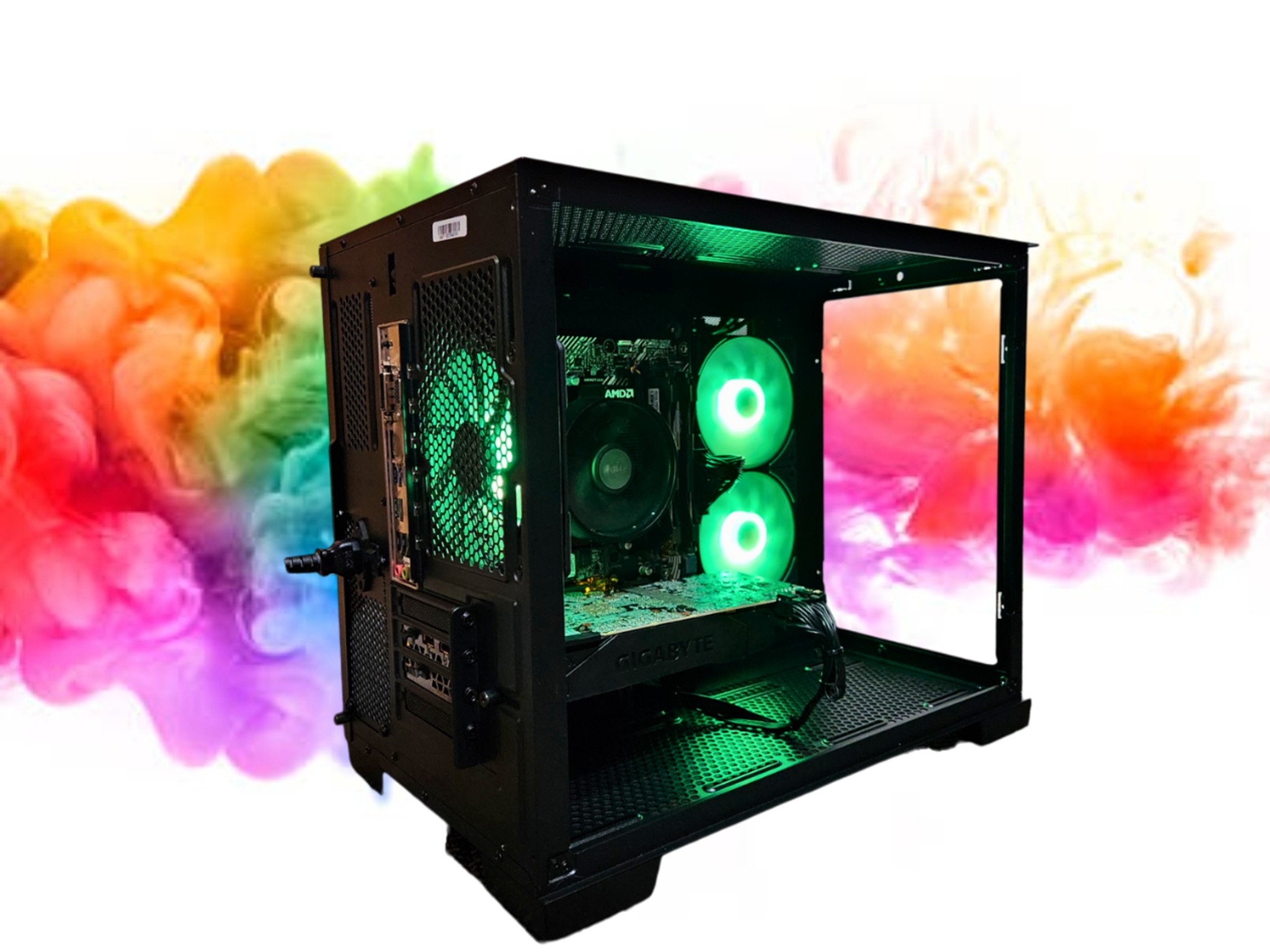 SALE: RTX 2080 + Ryzen 5 5500 + 16GBs DDR4 RAM + 1TB SSD + 3 Fans ( Black RGB Gaming PC )