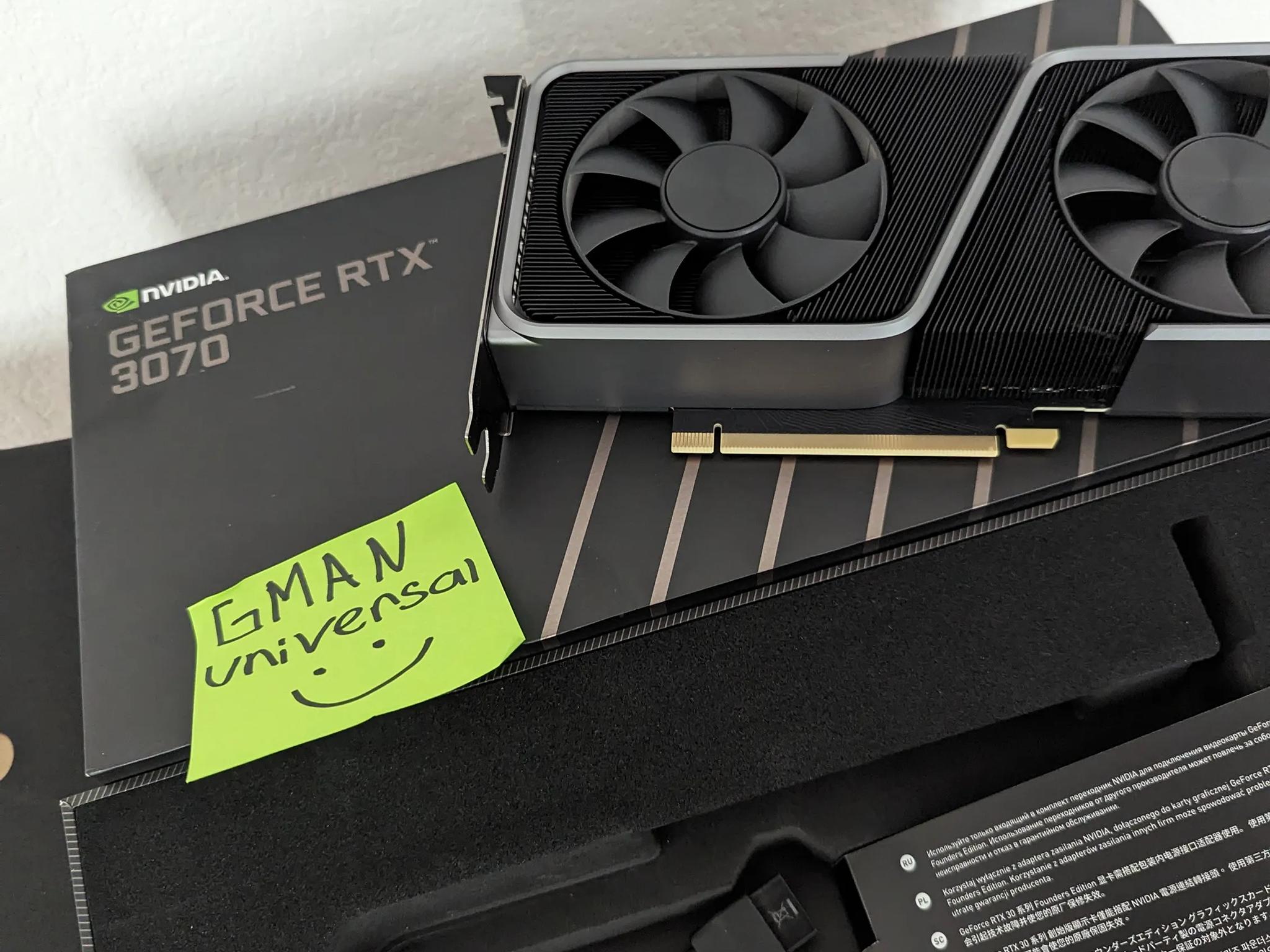 NVIDIA - GeForce RTX 3070 8GB GDDR6 PCI Express 4.0 Graphics Card - Titanium and black