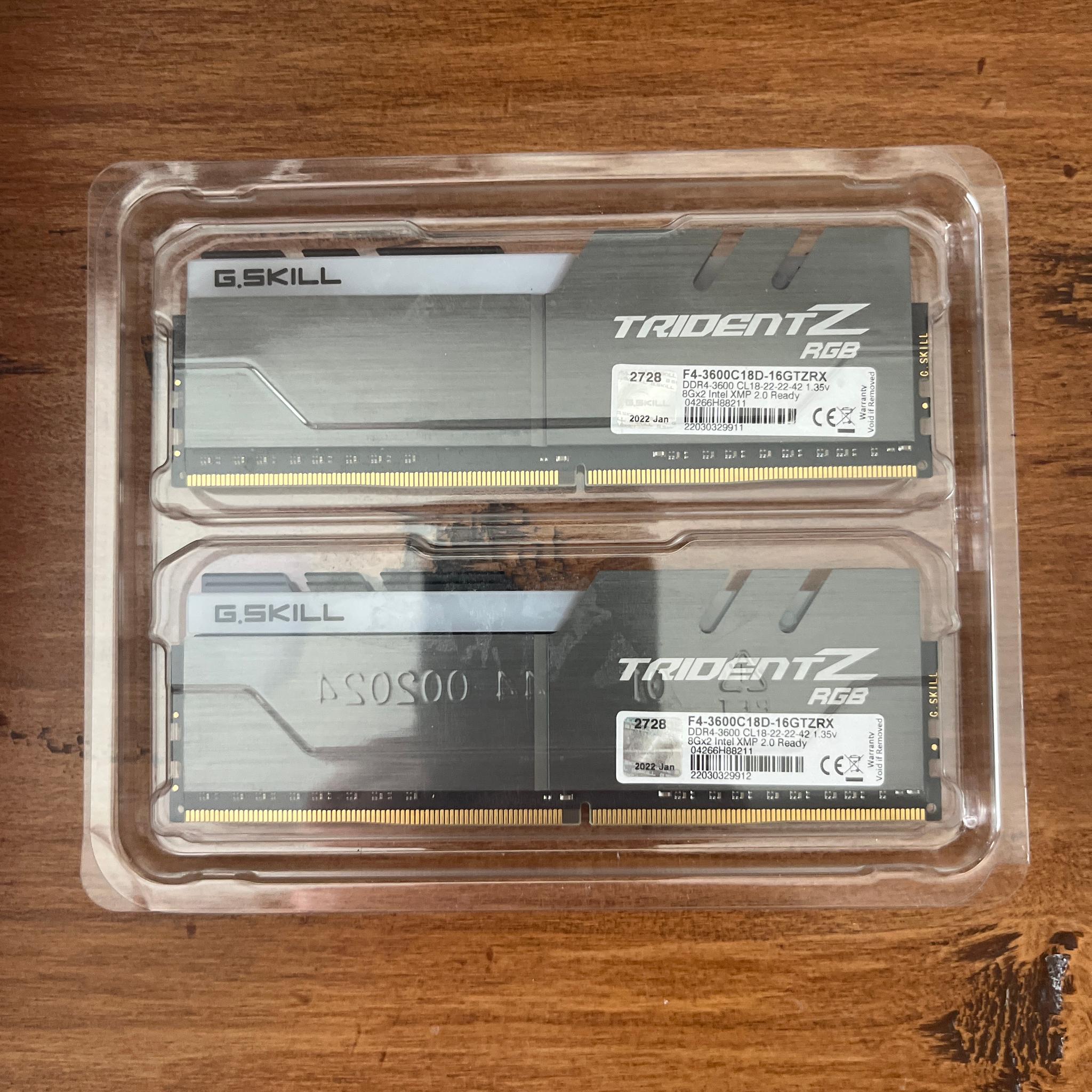 G.Skill TridentZ RGB 16GB DDR4-3600 (2x8GB)