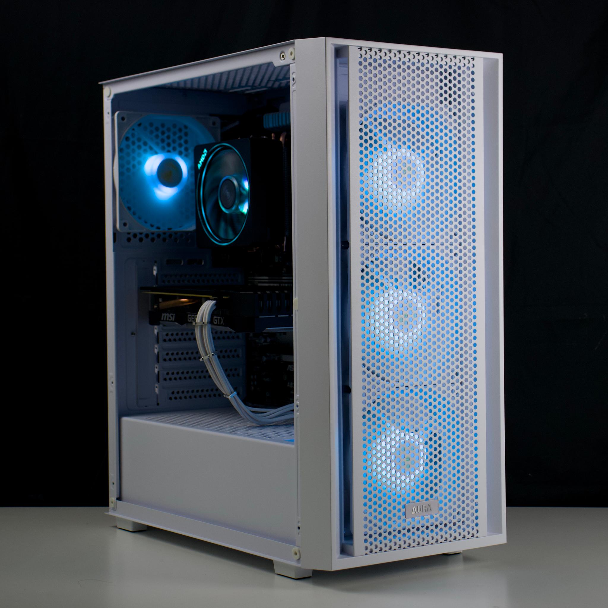 光る 高性能白ゲーミングPC Ryzen GTX1660ti Windows11 🧊❄️🧊 White Gaming PC – GTX 1660 TI, Ryzen 5 2600, 16GB RAM