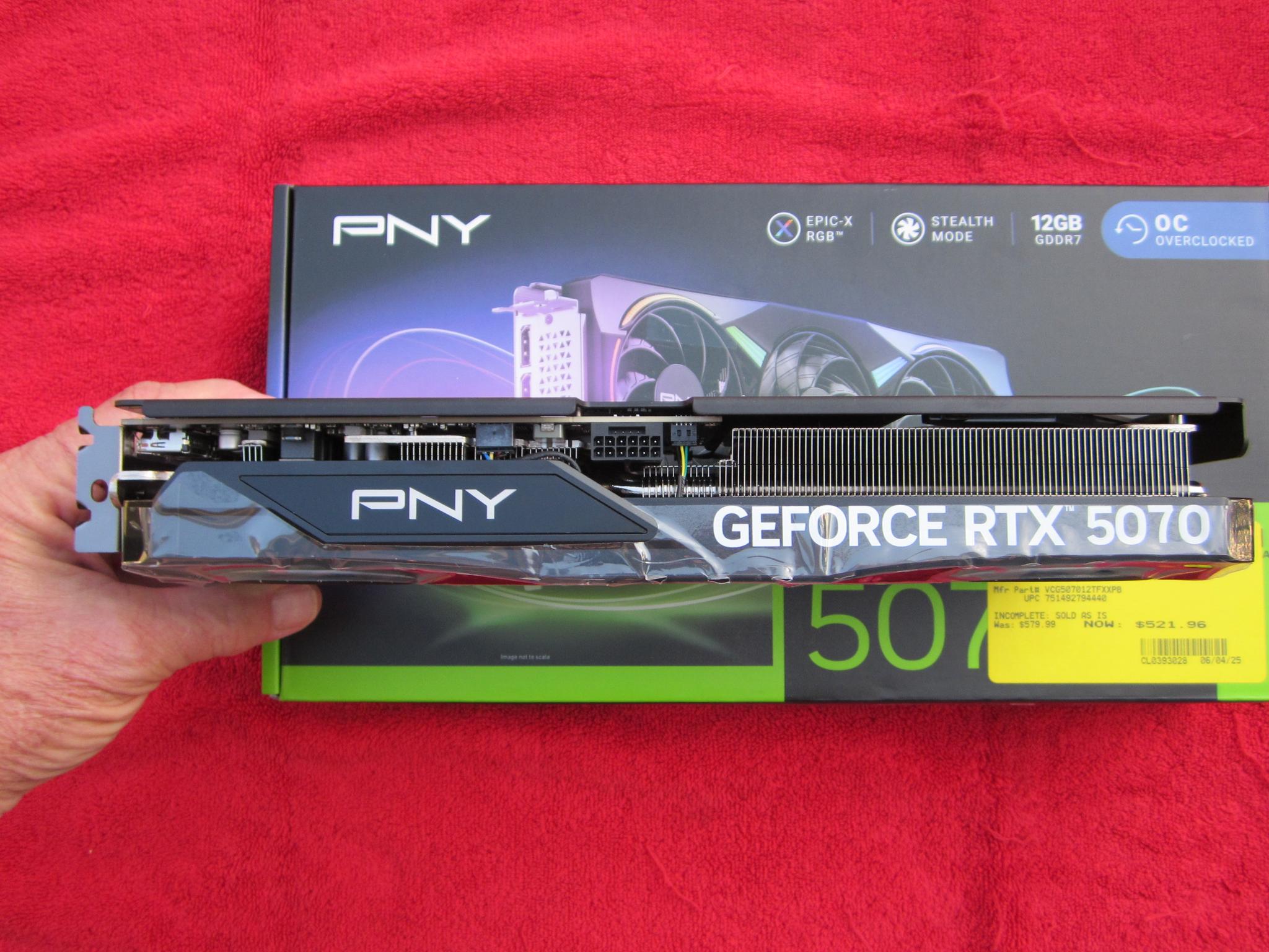 New Open Box! PNY RTX 5070 12Gb ARGB EPIC-X Overclocked