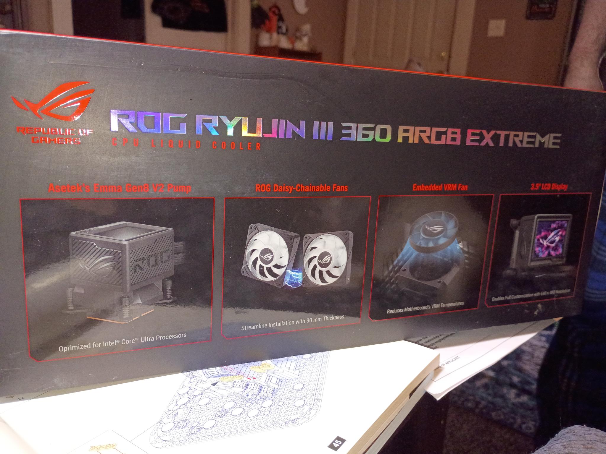 ASUS ROG Ryujin III 360 ARGB Extreme AIO Liquid Cooler. Brand new. Never opened.