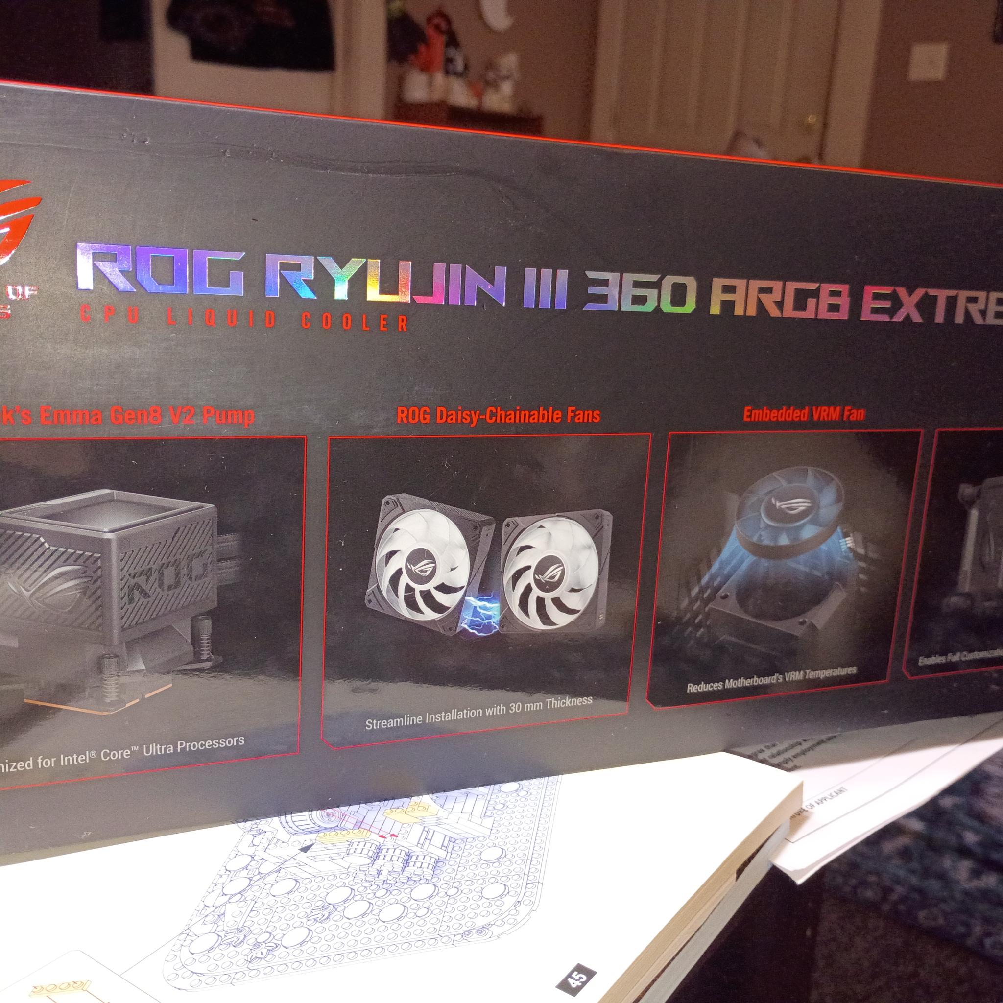ASUS ROG Ryujin III 360 ARGB Extreme AIO Liquid Cooler. Brand new. Never opened.