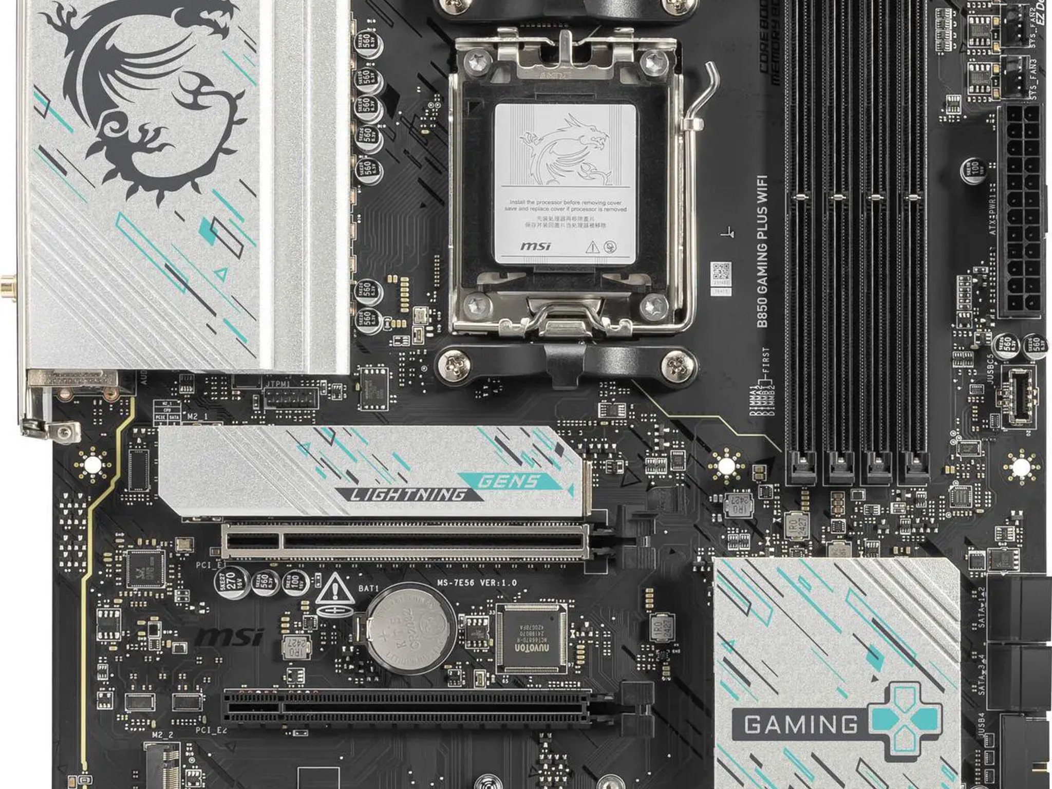 MSI B850 GAMING PLUS WIFI AM5 AMD B850 SATA 6Gb/s 5G Network DDR5 Wi-Fi 7 ATX Motherboard