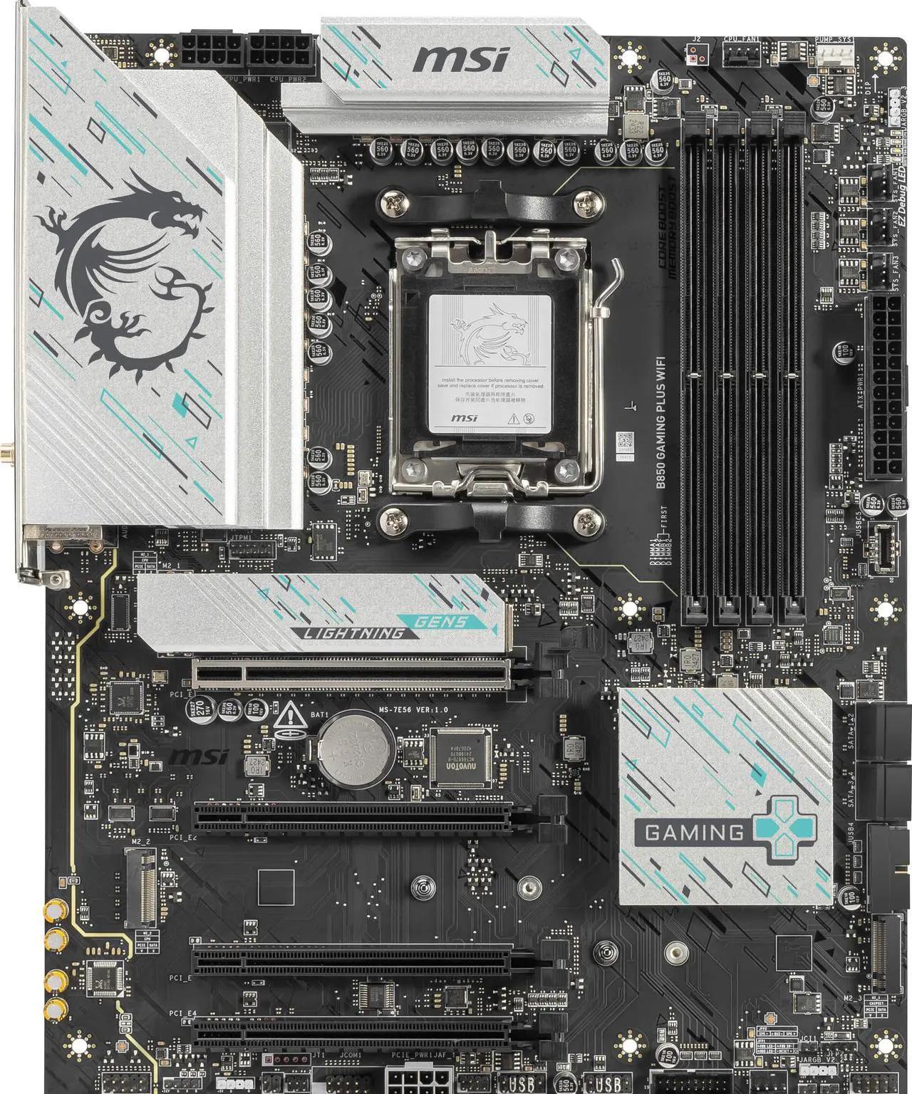 MSI B850 GAMING PLUS WIFI AM5 AMD B850 SATA 6Gb/s 5G Network DDR5 Wi-Fi 7 ATX Motherboard