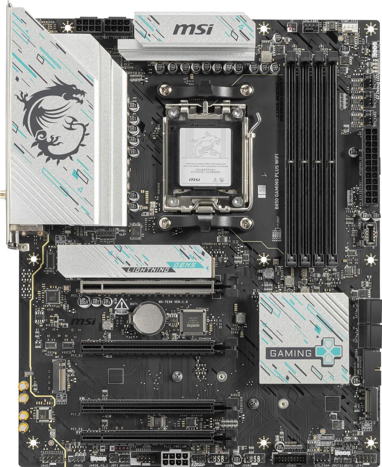 MSI B850 GAMING PLUS WIFI AM5 AMD B850 SATA 6Gb/s 5G Network DDR5 Wi-Fi 7 ATX Motherboard