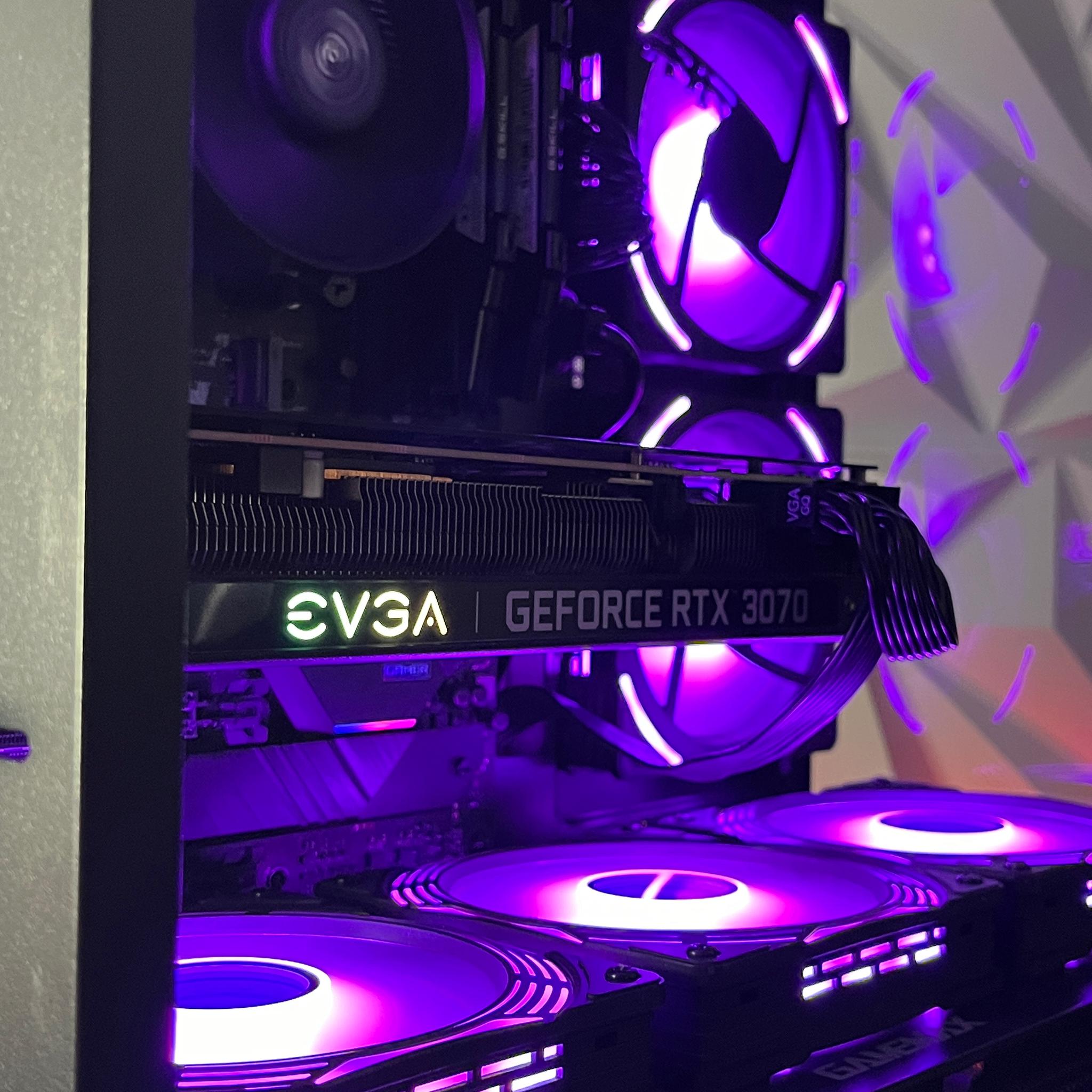 RTX 3070 XC3 8GB, Ryzen 5 5600X, 16GB 3200MHz | Black RGB Gaming Computer/PC