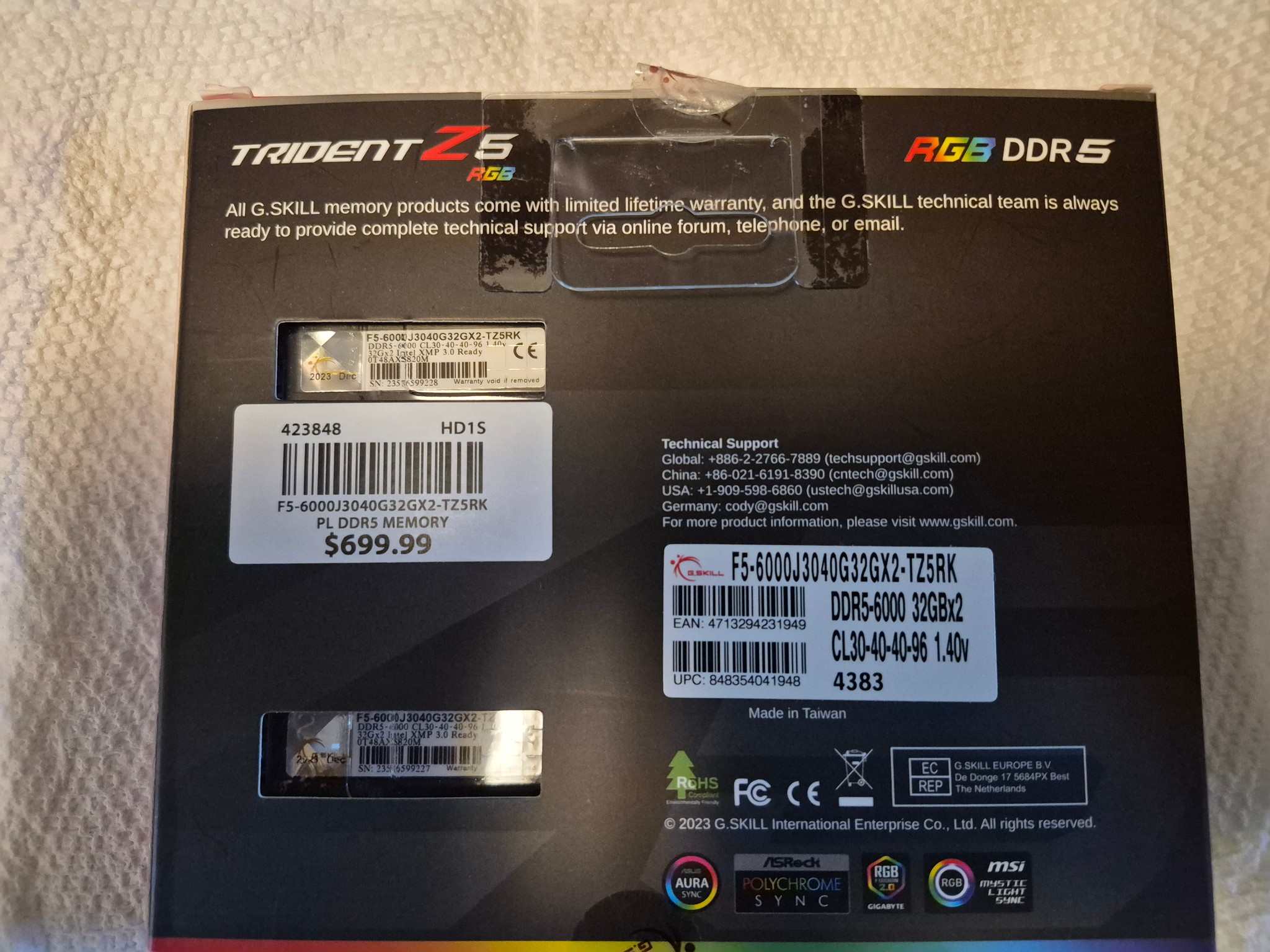 G Skill DDR5 Memory 64GB Intel XMP 3.0