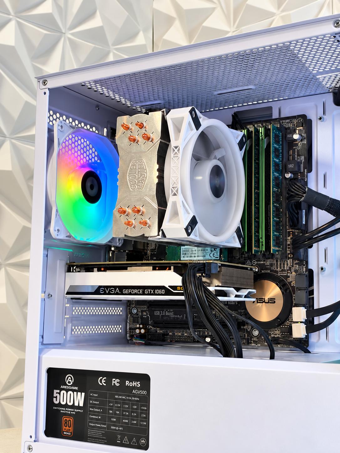Custom White Gaming PC Build 1060