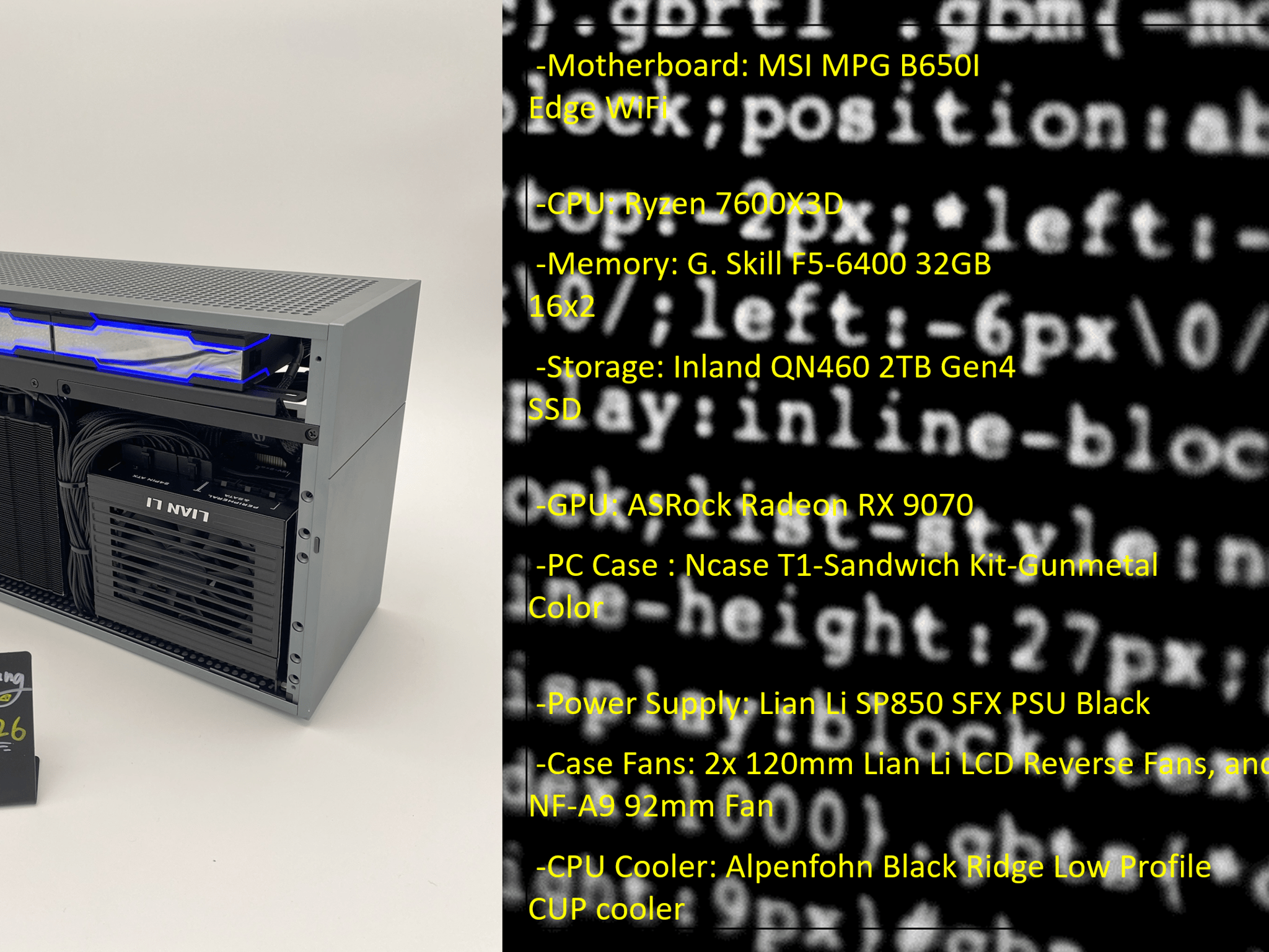"Look Inside HER! " | 7600X3D | ASRock Radeon RX 9070 | G. Skill DDR5 32GB | 2TB Storage
